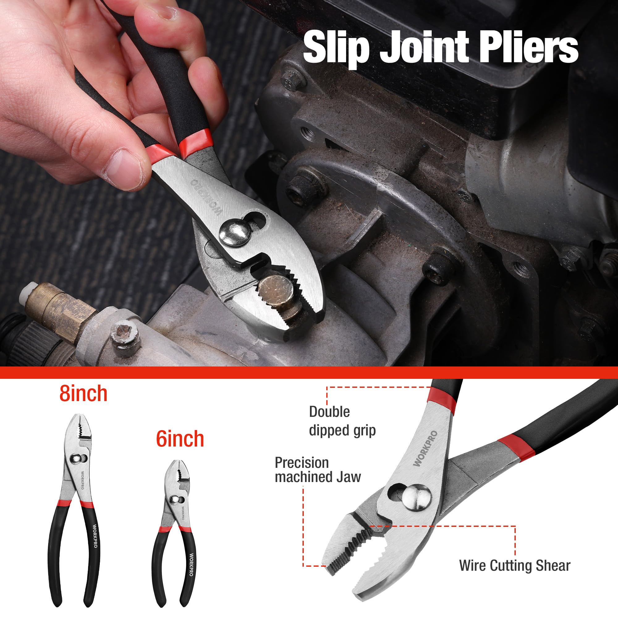 WORKPRO 7-Piece Pliers Set - Durable Tool Kit -3