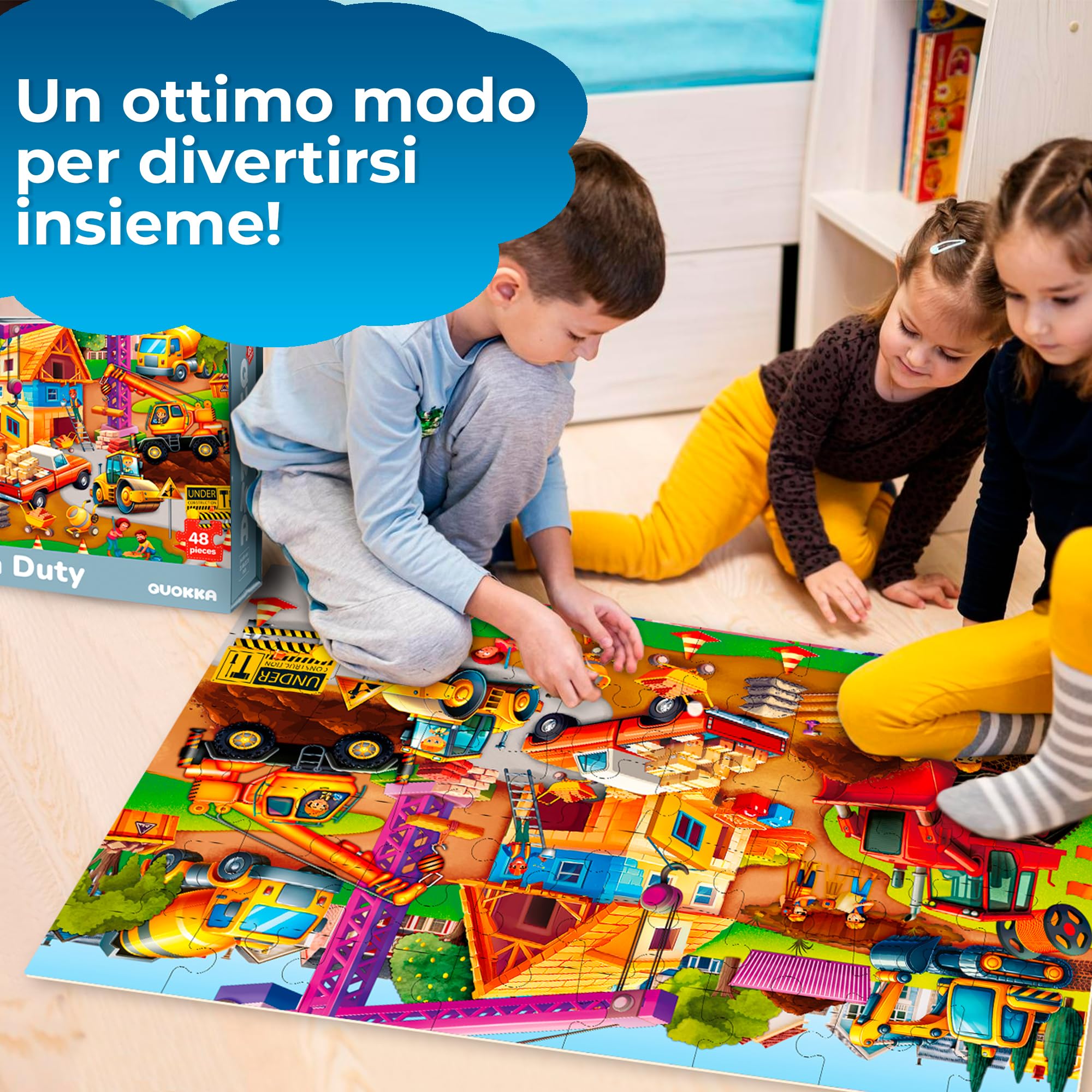 QUOKKA Puzzle Grandi Bambini 3 4 5 Anni - 60x90 cm Puzzle 48 Pezzi Gigante da Pavimento Bambino 5 6 Anni - Grande Giocattolo con di Costruzione - Giochi Educativi per Ragazzi e Ragazze dai 2 ai 6