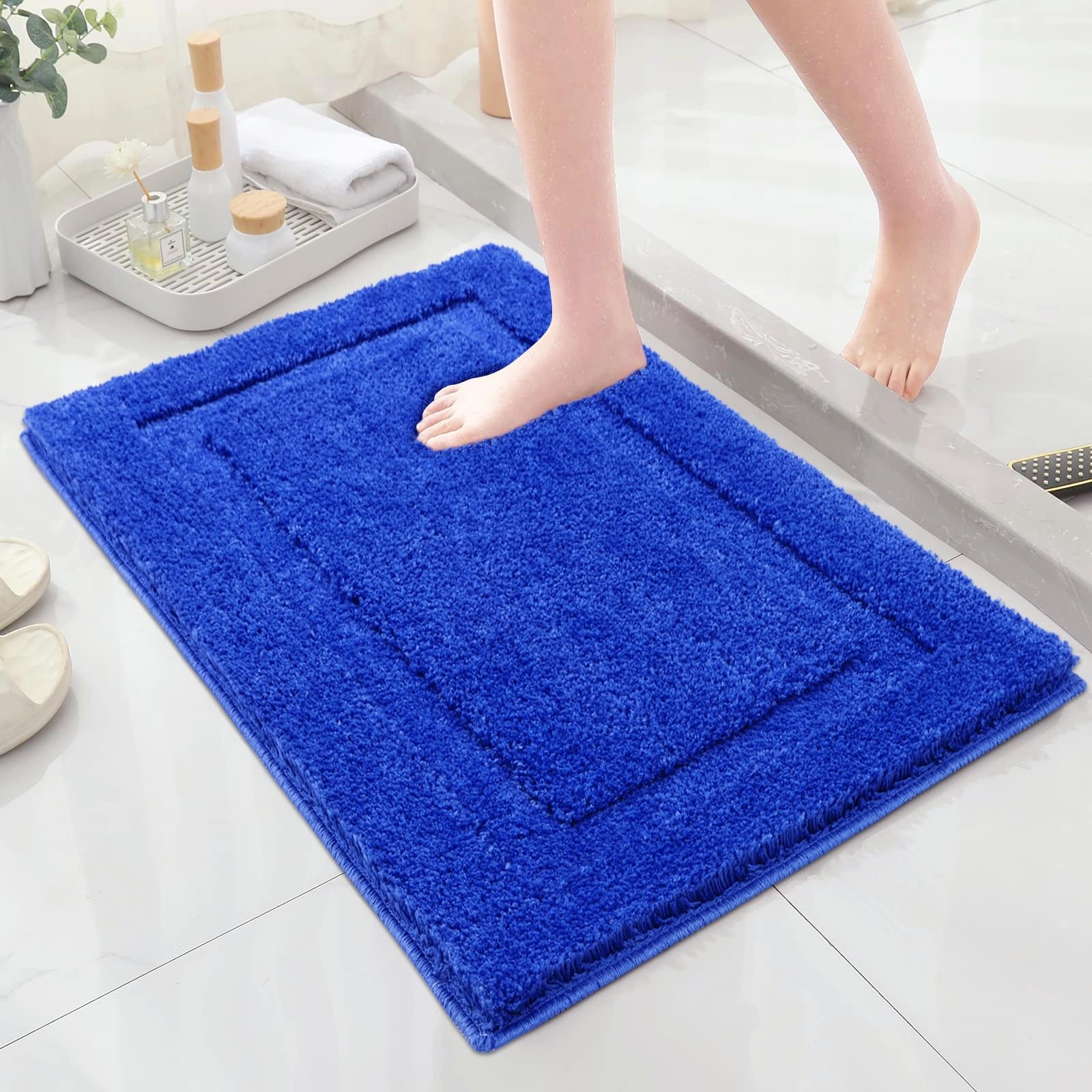 SHACOS Super Soft Small Bathroom Rugs 16x24 inch Non Slip Washable Bath Rugs Microfiber Bath Mats for Bathroom Floor Tub Shower Vanity Sink Decor