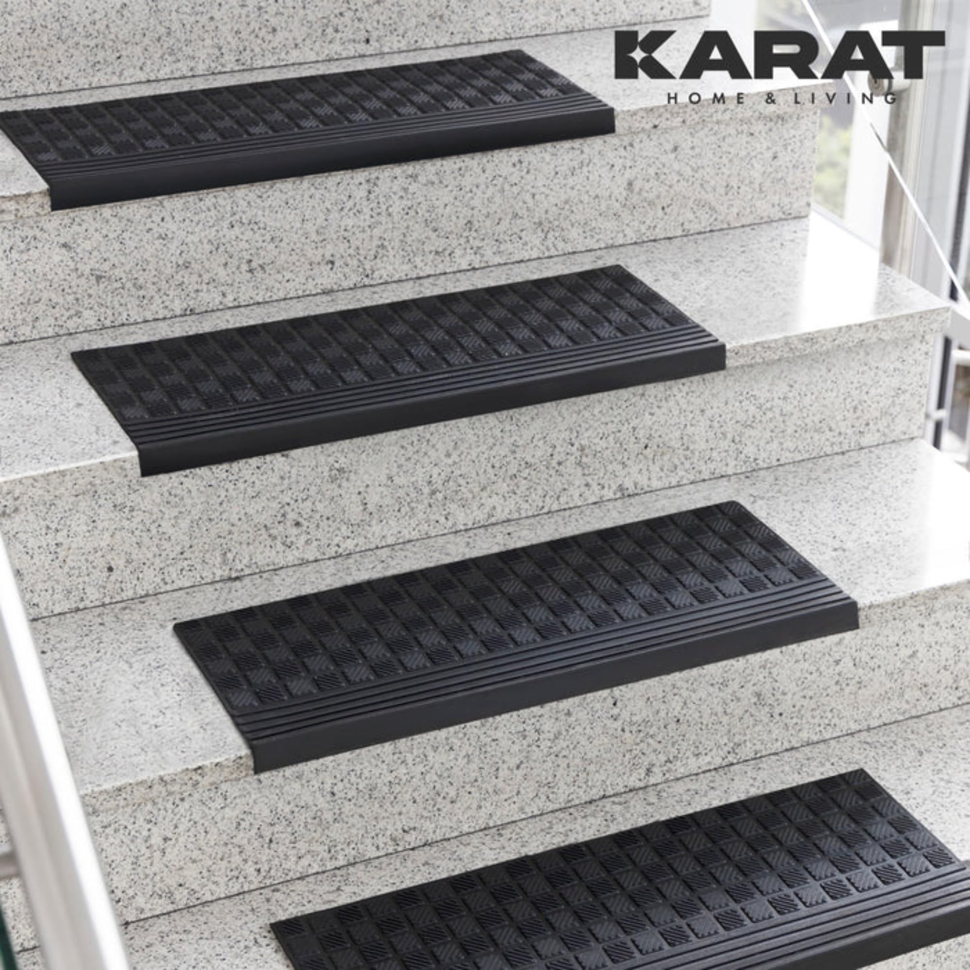 KARAT Trapmat van rubber, 30 x 120 cm, weerbestendige en antislip