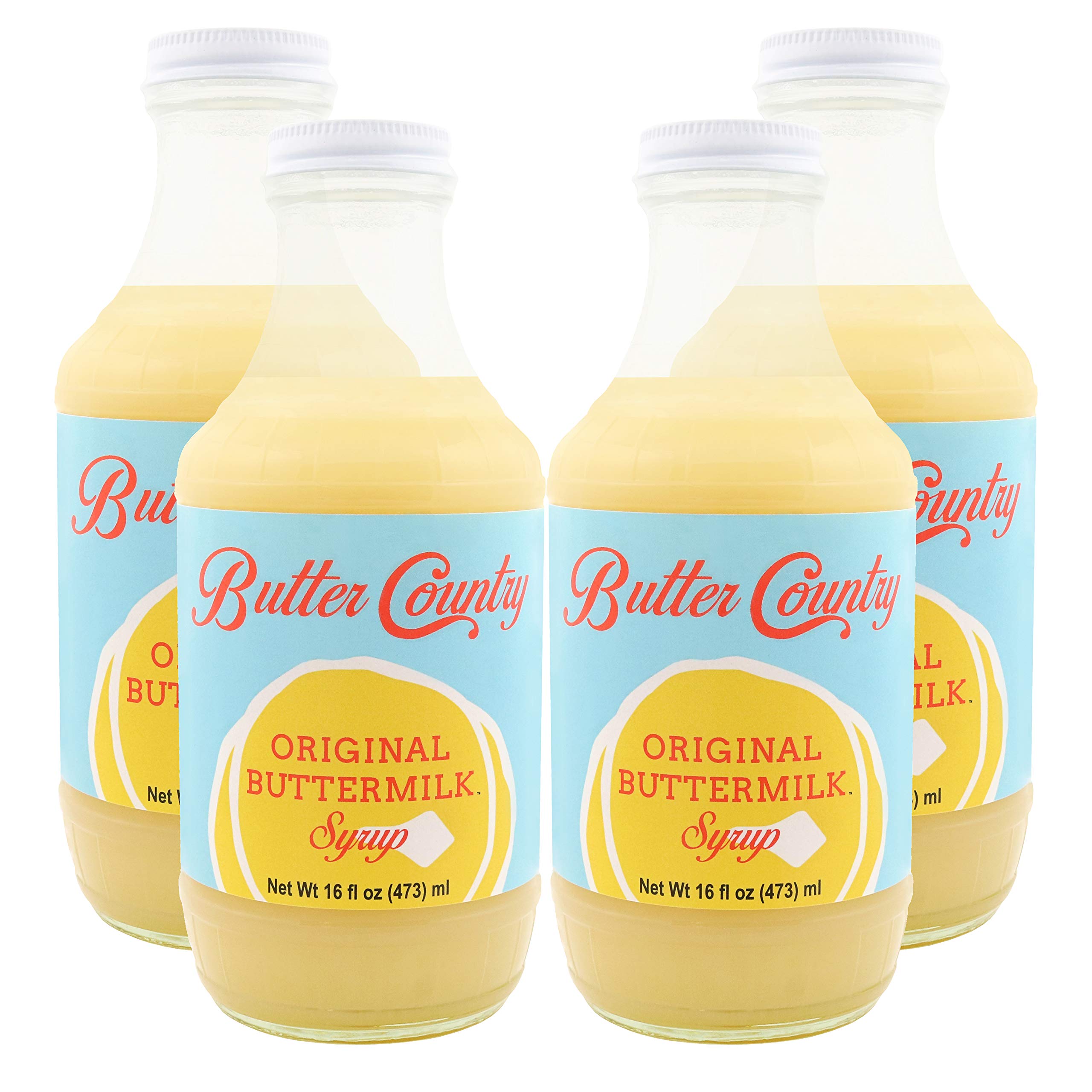 Uncle Bob's Butter Country Original Buttermilk Syrup for Pancakes and Waffles, Gluten Free, Made without Artificial Flavors, 16 fl oz Bottle/4 Pack