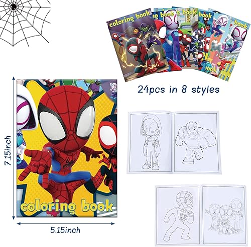 Miniatura 3 de 24 libros para colorear de Spidey y sus increíbles amigos a granel para niños, mini libro de dibujo de bricolaje para regalos de fiesta de Spidey,