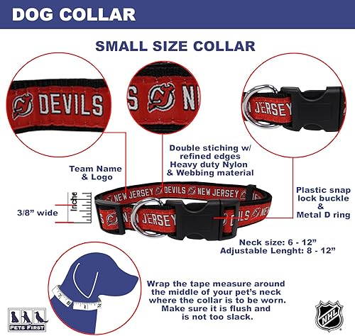 Miniatura 145 de Pets First Collar NHL para perros y gatos. Ajustable, lindo y elegante. ¡El mejor collar para fanáticos del hockey! Anaheim Ducks