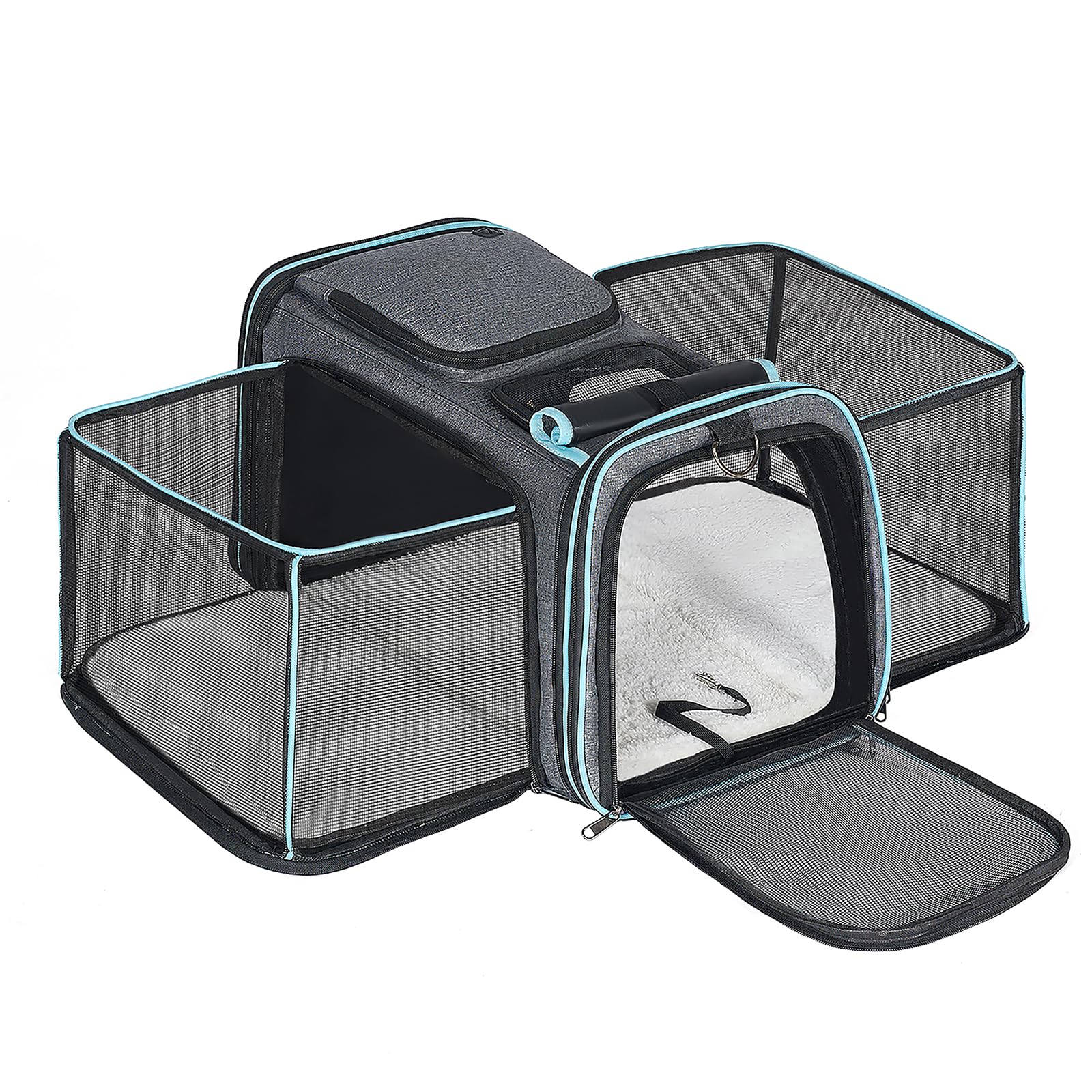 Pesen Expandable Dog & Cat Carrier, Airline Approved Soft Pet Carrier, Breathable & Collapsible Design, Ideal for Small Dogs, Cats, Rabbits and Other Small Animals – Larger Expansion Area for Comfort