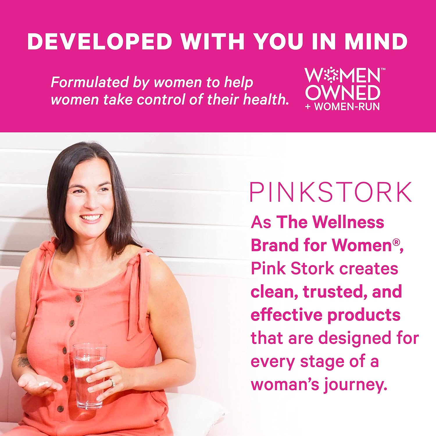 Pink Stork Total Cycle Gummies: PMS Relief & Period Relief for Women, Menstrual Support & Prenatal Vitamin, Zinc, Folate, Vitamin B, Hormone Balance for Women, Women-Owned, 90 Mixed Berry Gummies