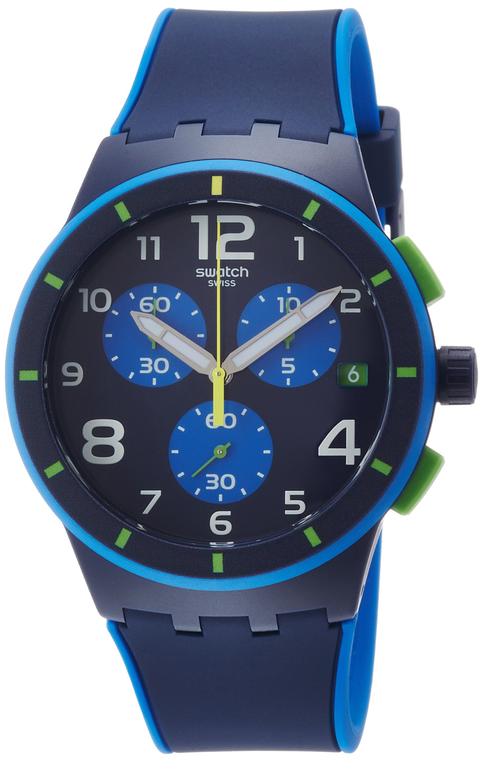 Swatch Homme Digital Quartz Montre avec Bracelet en Silicone SUSN409