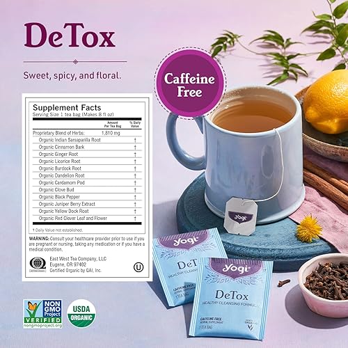 Miniatura 2 de Yogi Tea - Caja de regalo Yogi Favorites (paquete de 6)  DeTox, té verde arándanos Slim Life, hora de acostarse, miel Chai, miel y lavanda alivio