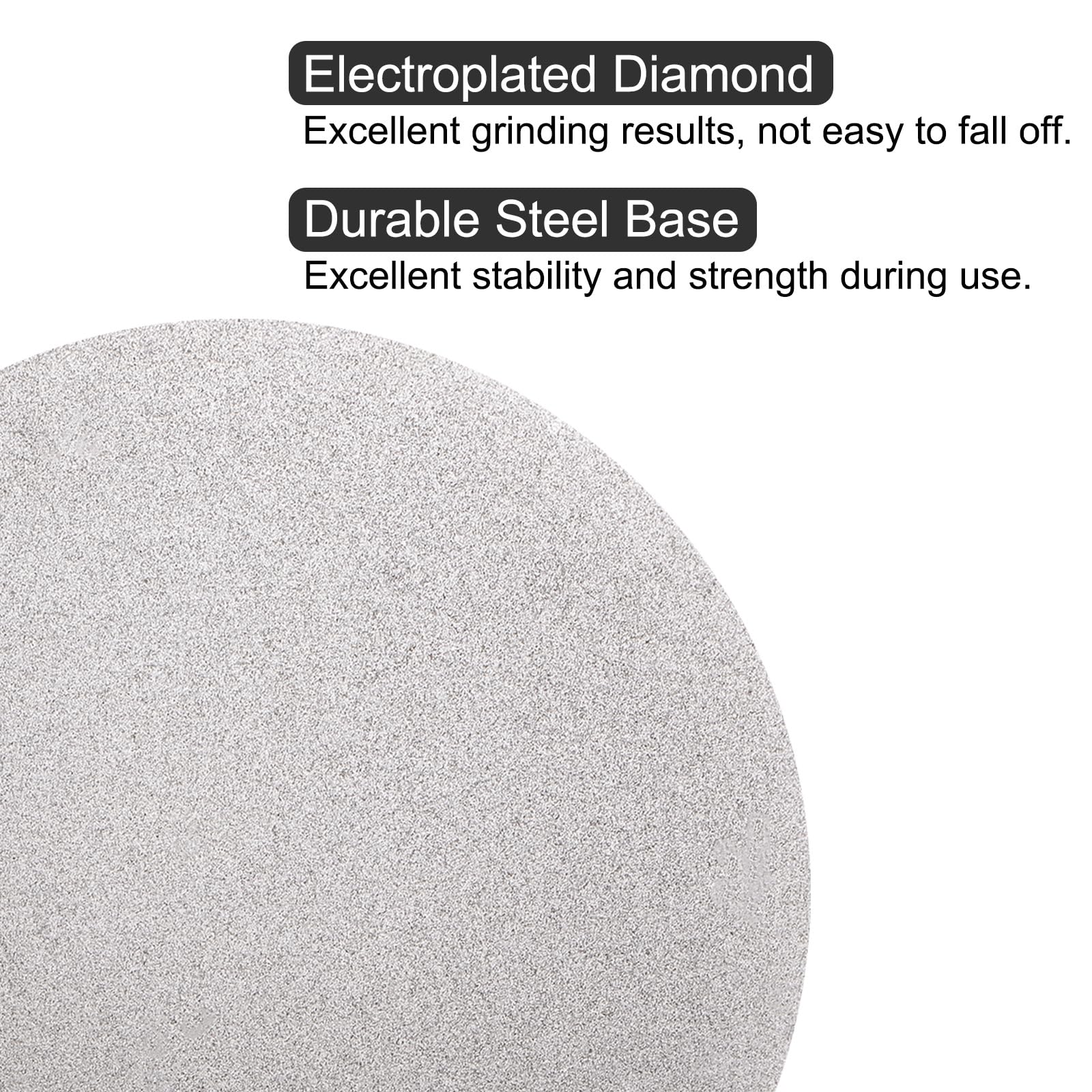 sourcing map Diamant-Schleifscheibe, 300 mm, Körnung 80, ohne Mittelloch, flache Rundscheibe, Polierscheiben, Schleifscheibe für Edelstein, Fliesen, Porzellan, Glas, Stein, Metall