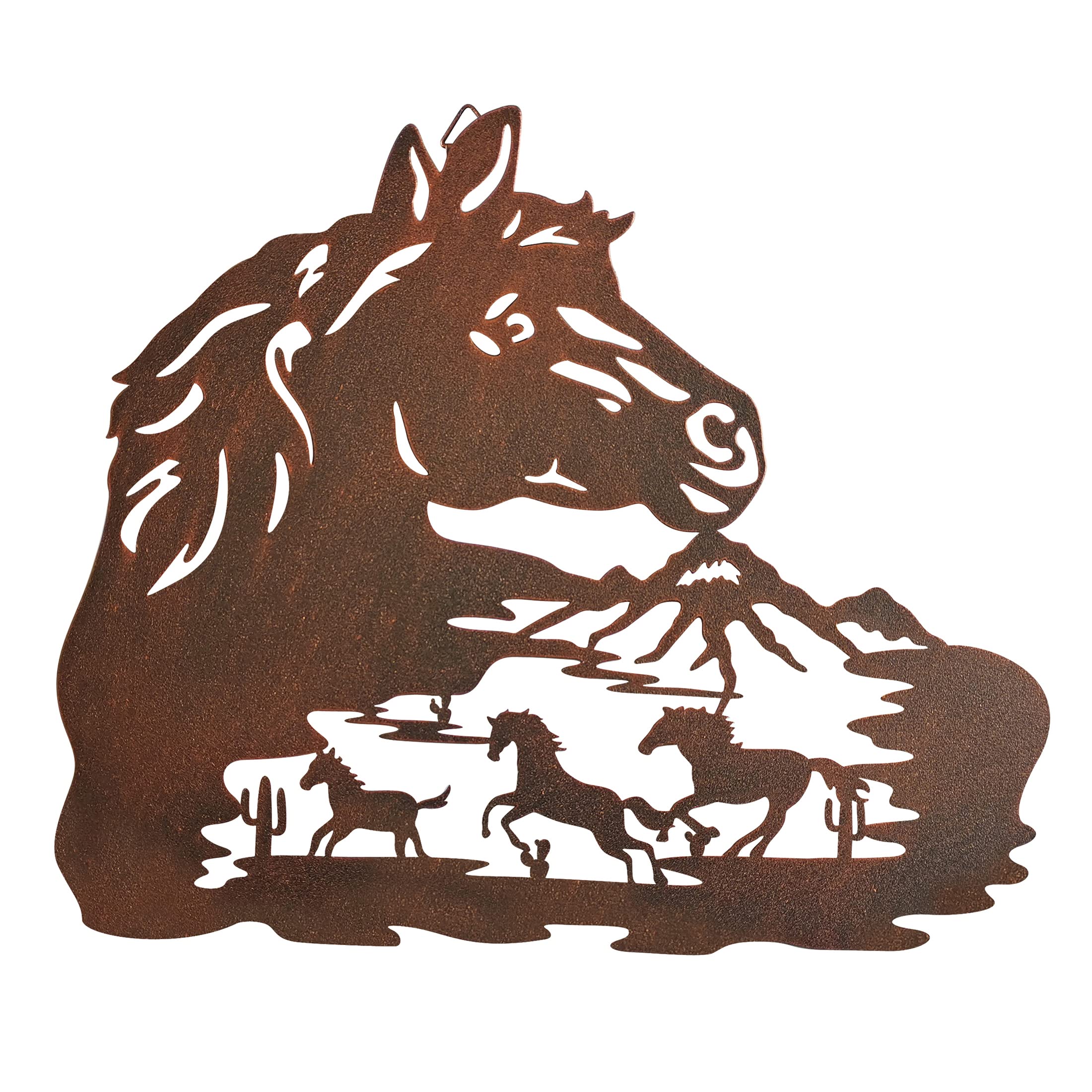 Metal Wall Art - Horse Wall Decor Hanging Living Room, Bedroom, Bathroom Indoor Outdoor, 13 x 11 inches