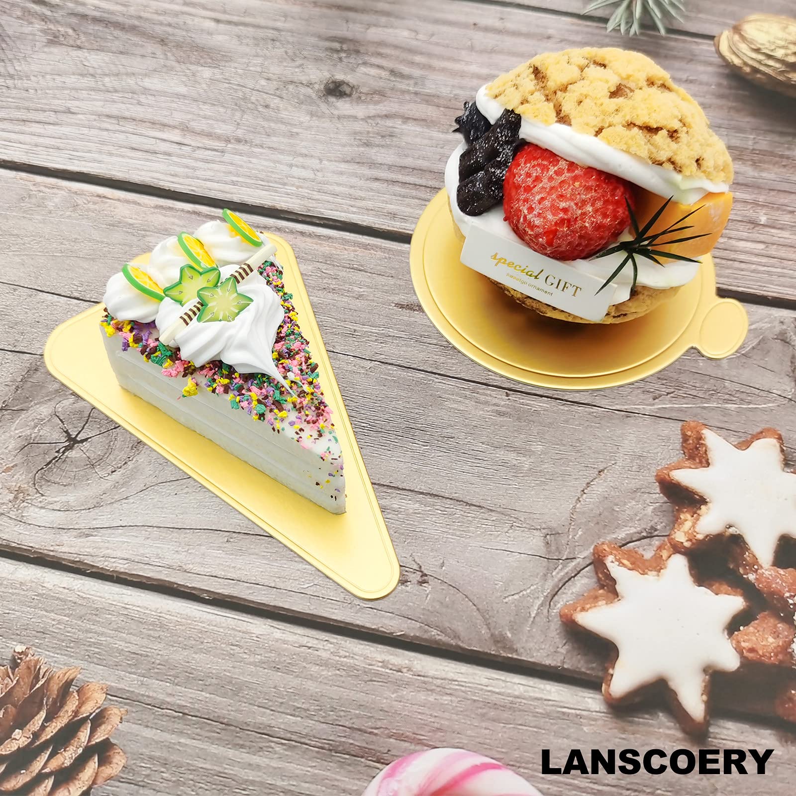 100 Bases Redondas Doradas Para Tartas - 7.6 Cm (3"), Desechables, Para Postres Y Cupcakes