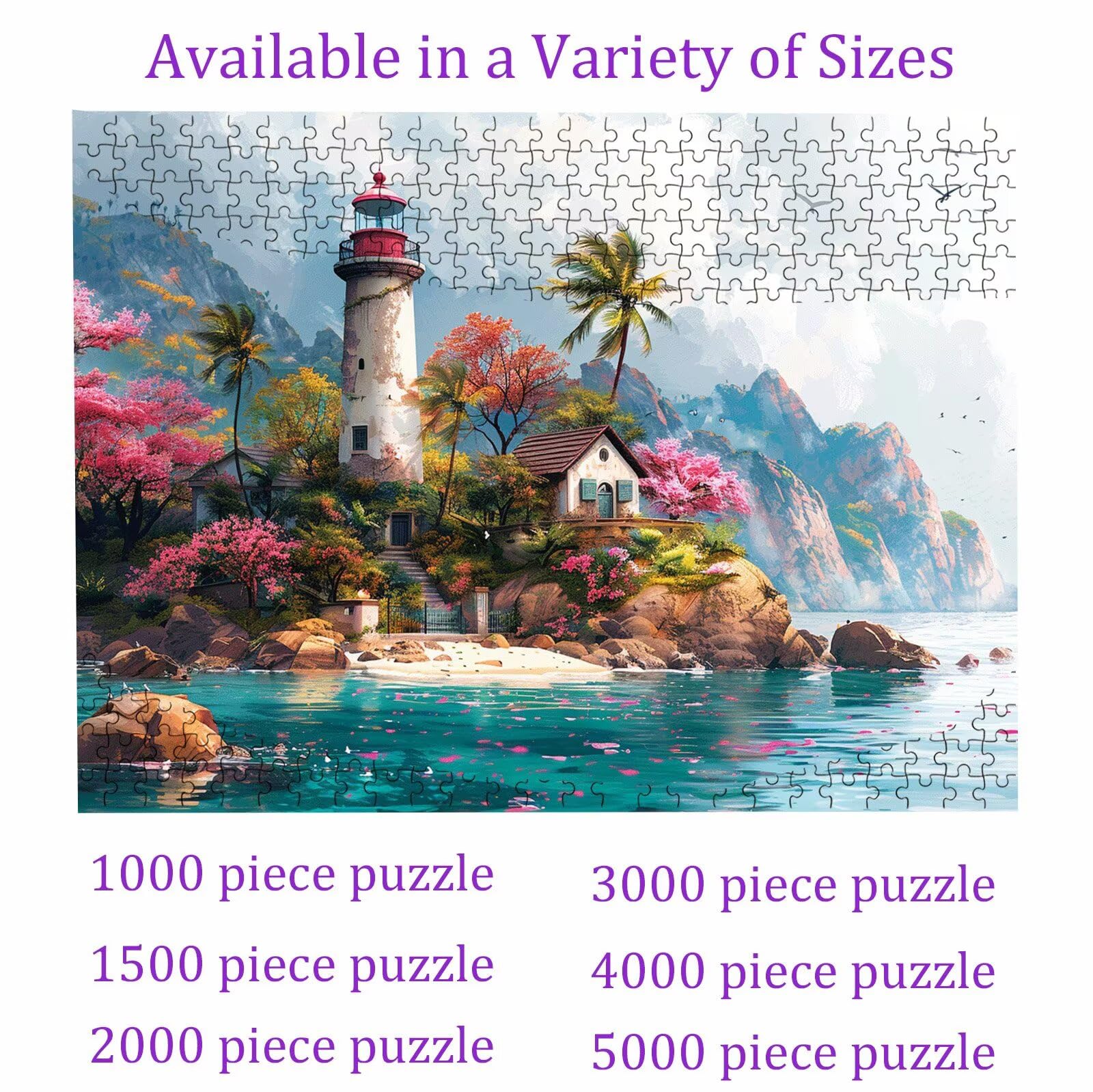 Puzzles Faro mar | Puzzle 1500 Piezas XL 87x57 cm | Rompecabezas Madera Desafiante para Adultos | con Exquisita Caja Embalaje | Decorar Toda La Familia | Rompecabezas Adultos | Regalo Navidad W3H-764