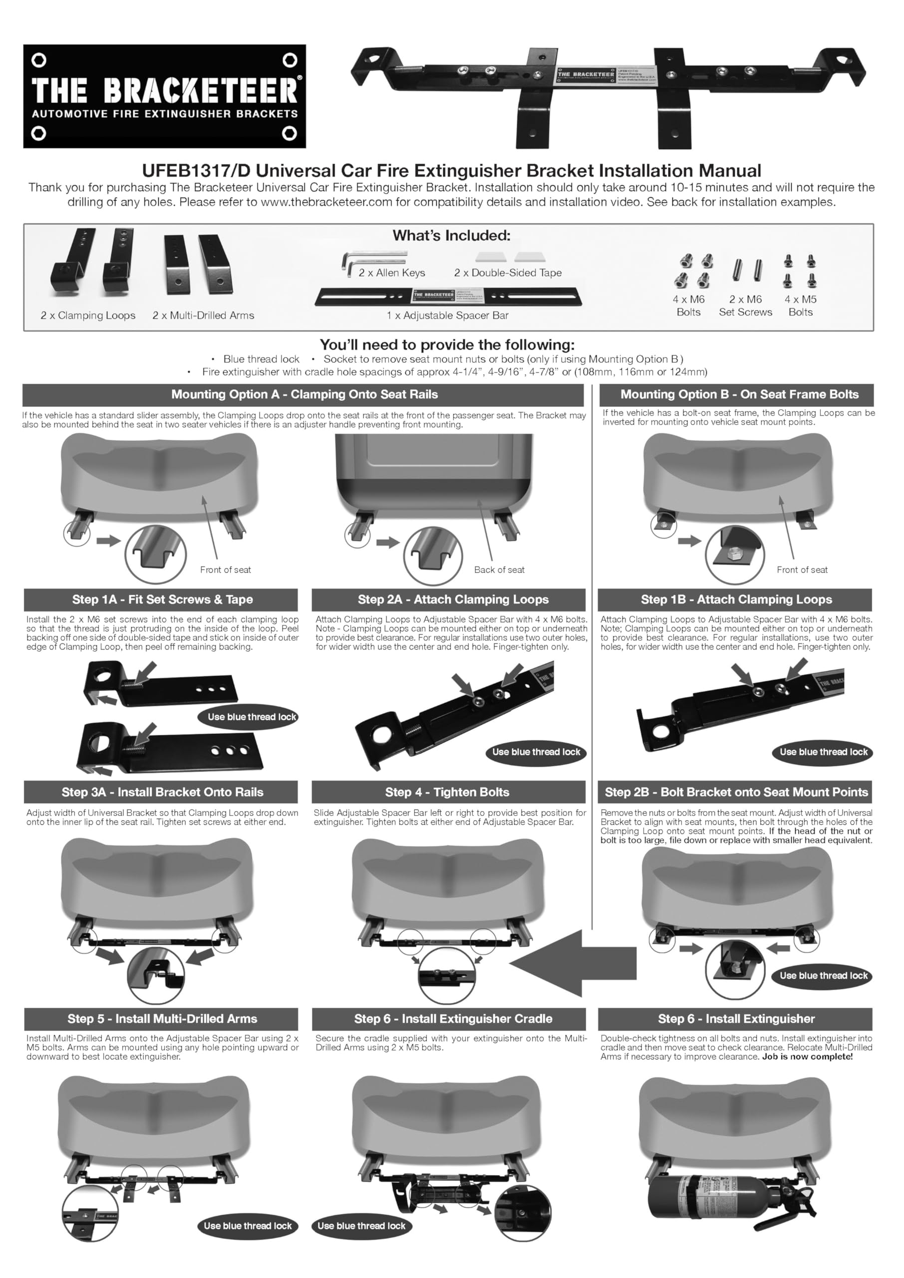 Car Fire Extinguisher Bracket | Fits Most Vehicles