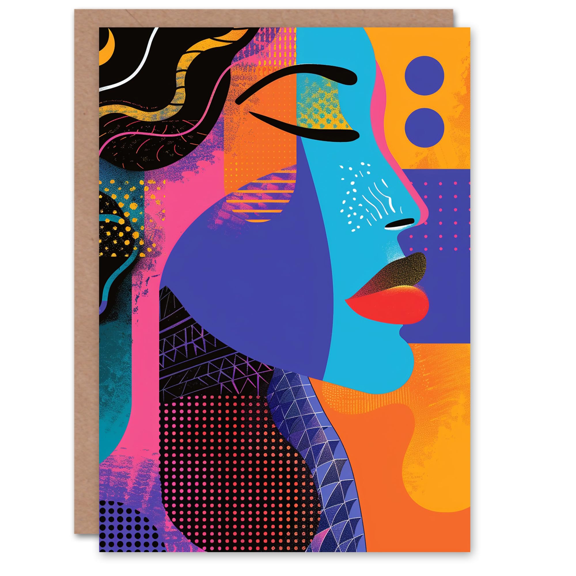 Patterns Of Her Mind Vibrant Abstract Pop Art Birthday Card
