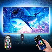 Nexillumi Luzes LED para TV, retroiluminação LED de 5 m para TV de 55 a 75 polegadas, fitas de LED RGB atrás da TV com controle remoto de aplicativo, iluminação ambiente LED inteligente com
