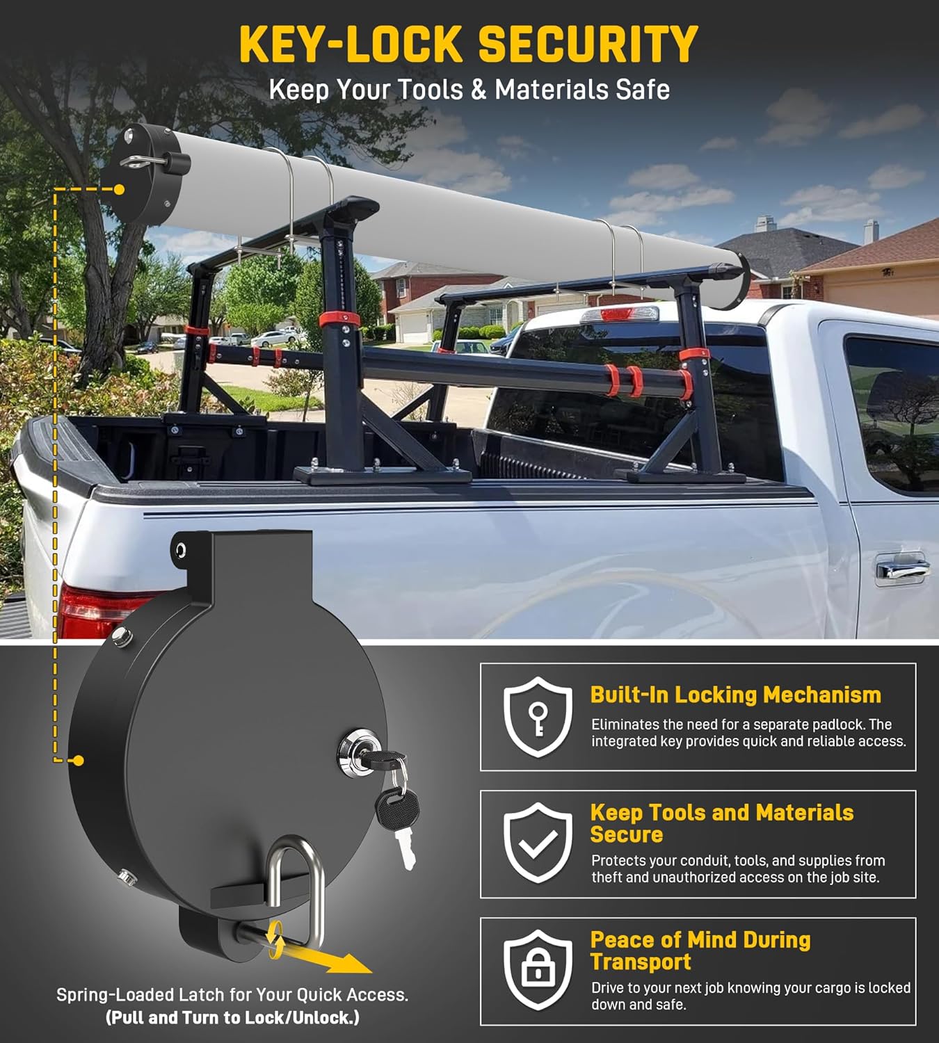 Wyckoff 6”Conduit Carrier Kit, Aluminum Locking End Caps for 6 Inch PVC Pipe - Mounting Hardware Included, Spring-Loaded Latch, Weather-Resistant Door Gasket, No Drilling Required - Black