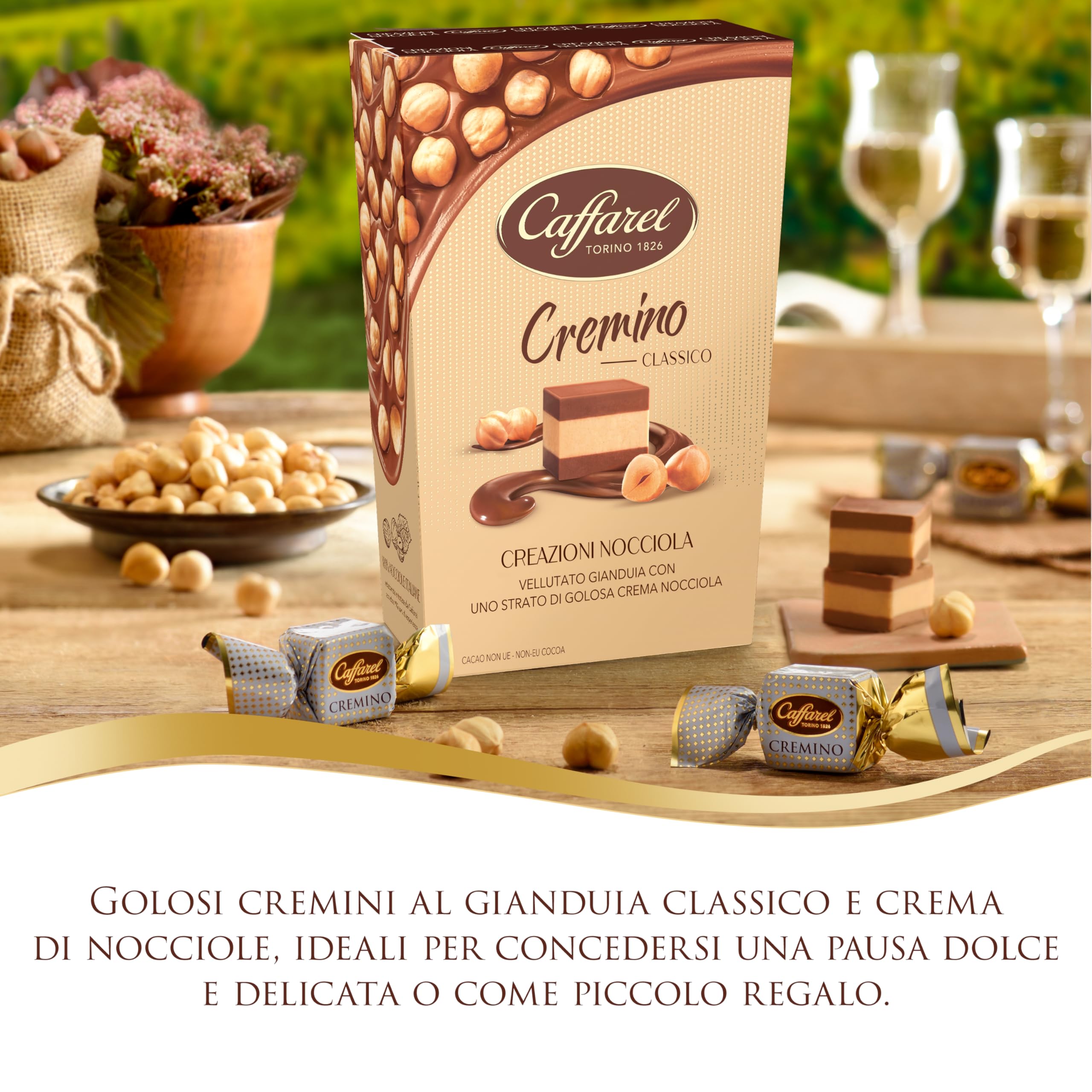 Caffarel Cioccolatini Cremino 3 Strati: crema alla nocciola e due di cioccolato gianduia, 150 grammi