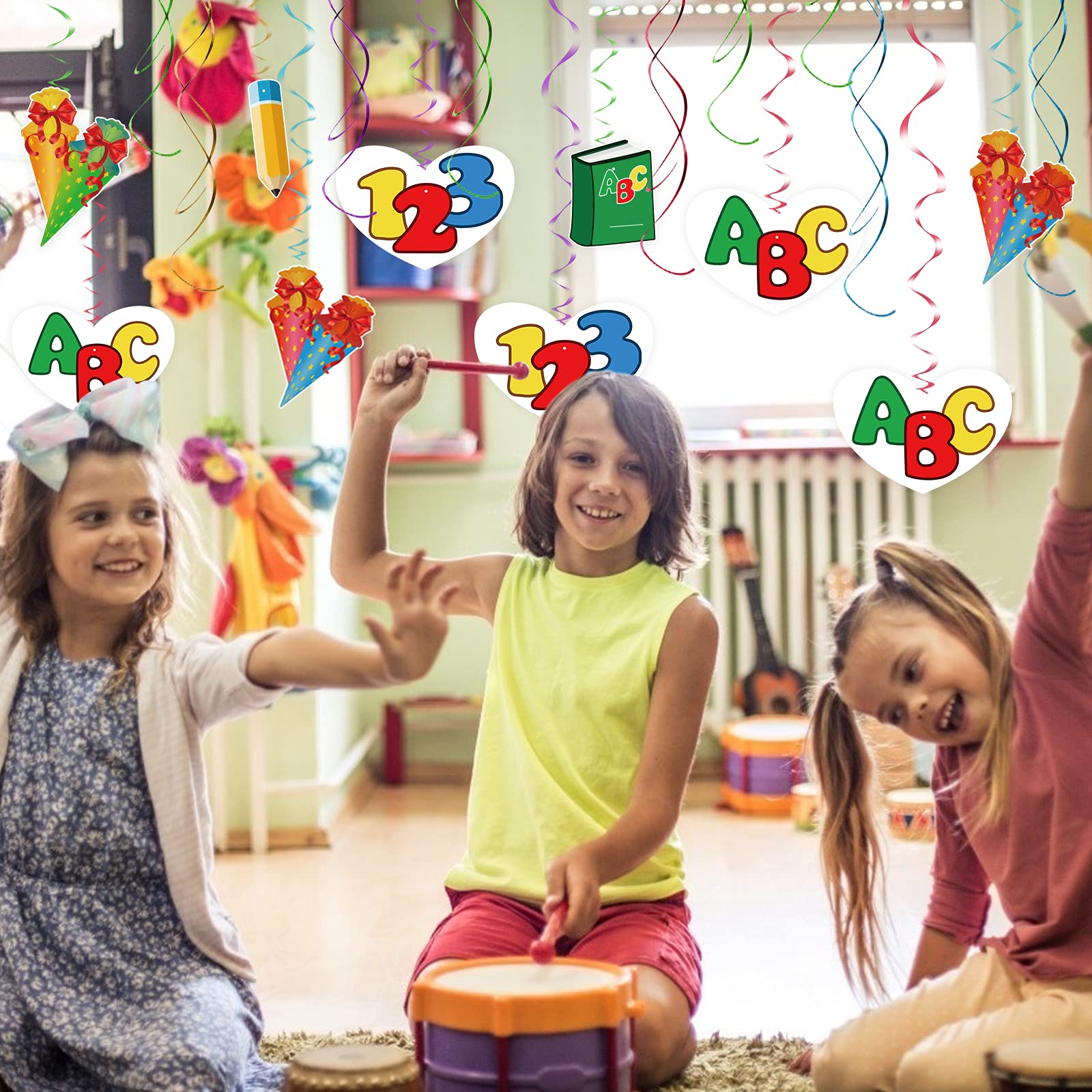 NUOBESTY - Festone con scritta Back to School, per il primo giorno di scuola, per scuola, per feste e porte