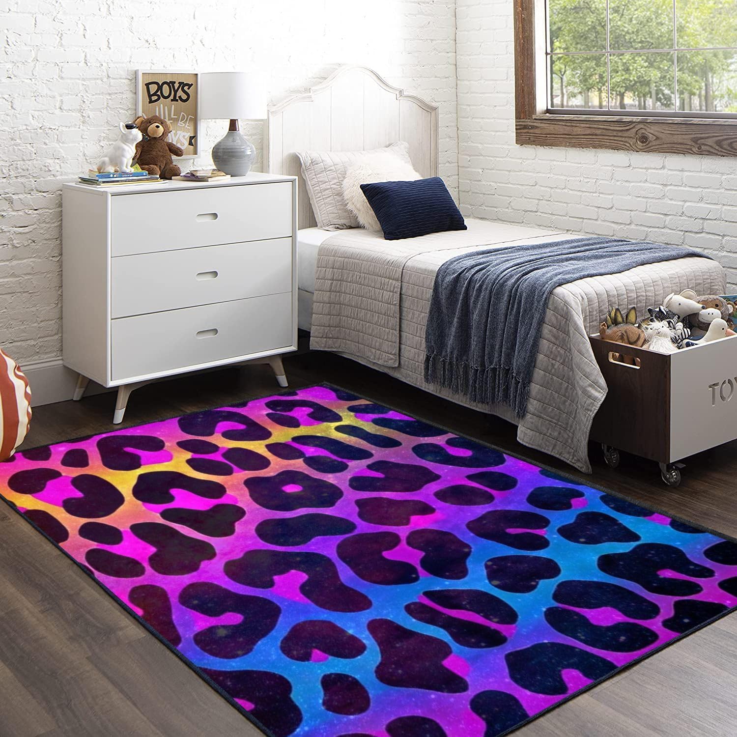 Tapis enfant et ado léopard pour décorer une chambre cocooning