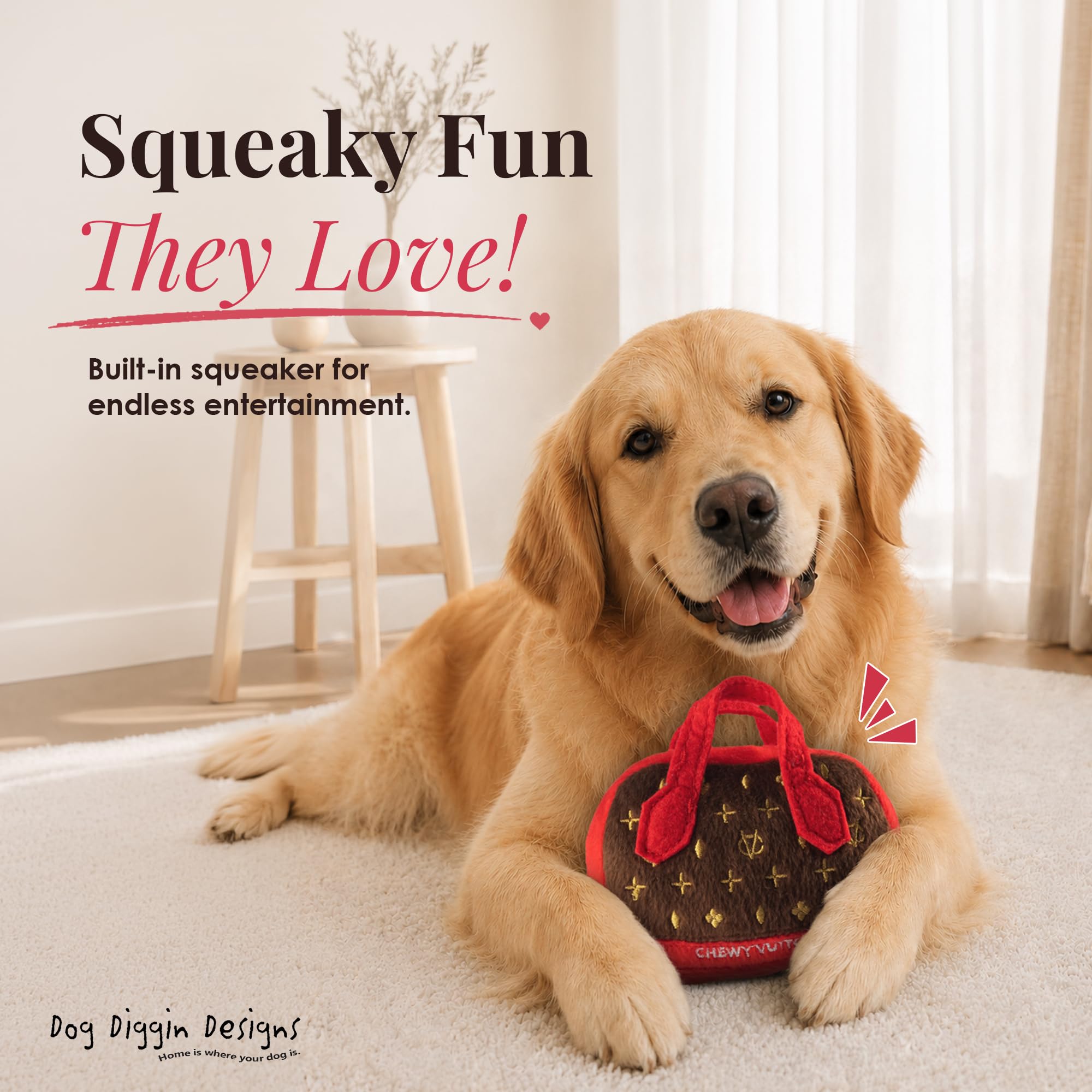 新品　Dog Diggin Design 犬用品　パロディベッド　セレブ犬 Pet Supplies : Dog Diggin Designs Chewy Vuiton Posh Purse Plush