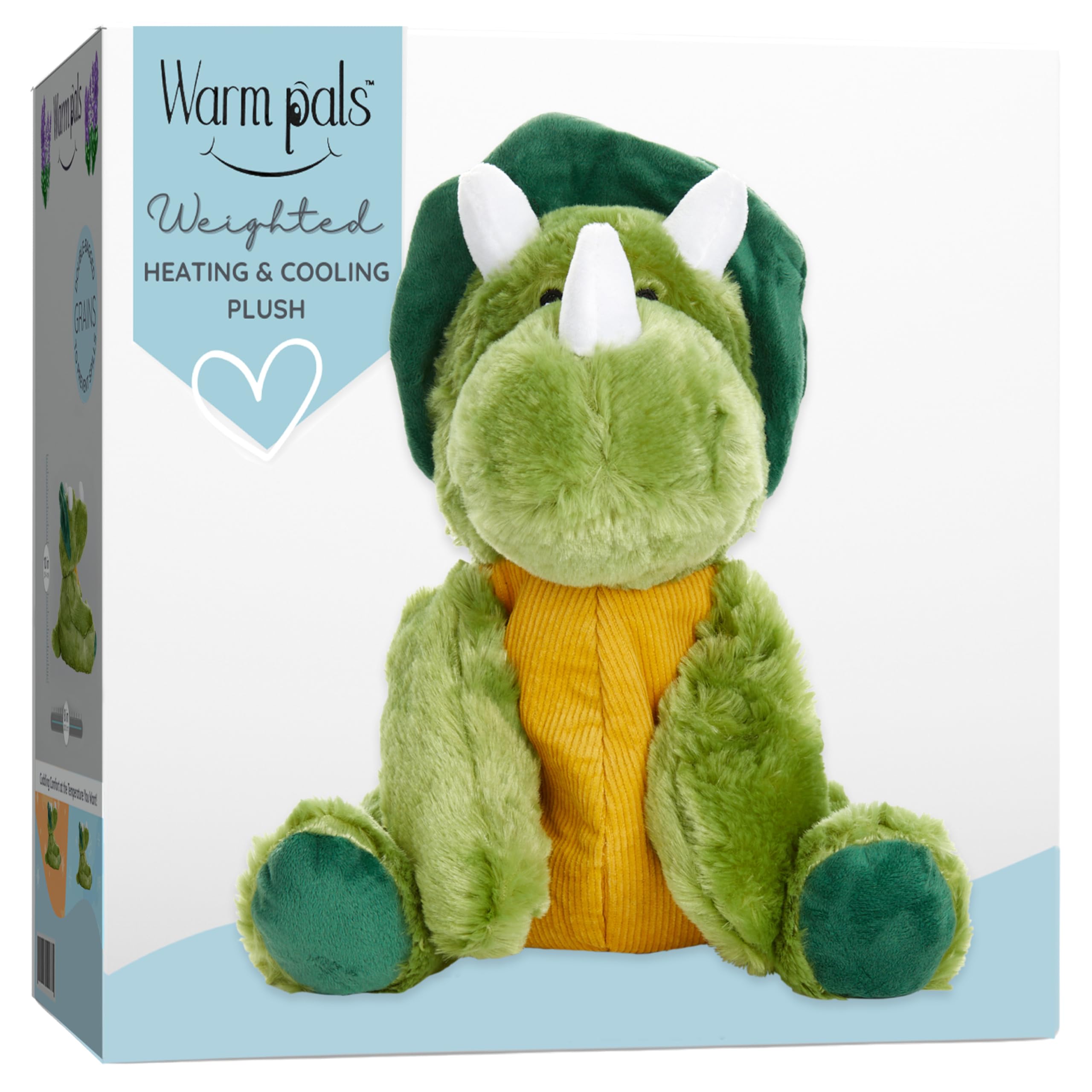 1i4 Group Warm Pals - Dino Dinosaur - Cozy Microwavable Lavender Scented Plush Toys - Heated Stuffed Animal - Heatable Coolable Bedtime Comfort Plushie
