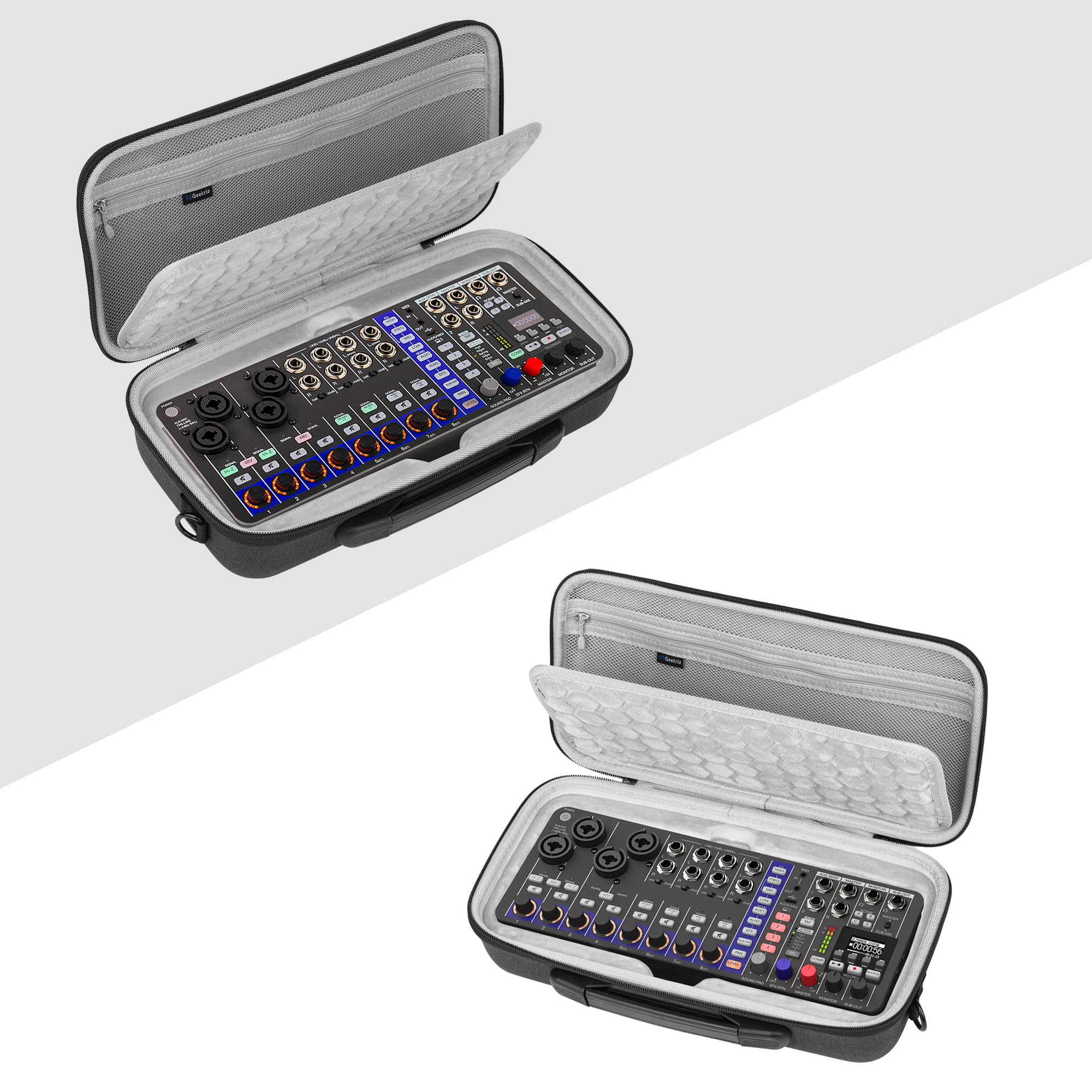 GEEKRIA Custodia rigida da viaggio compatibile con Zoom LiveTrak L6max / L6max mixer digitale, borsa per il trasporto (grigio scuro)