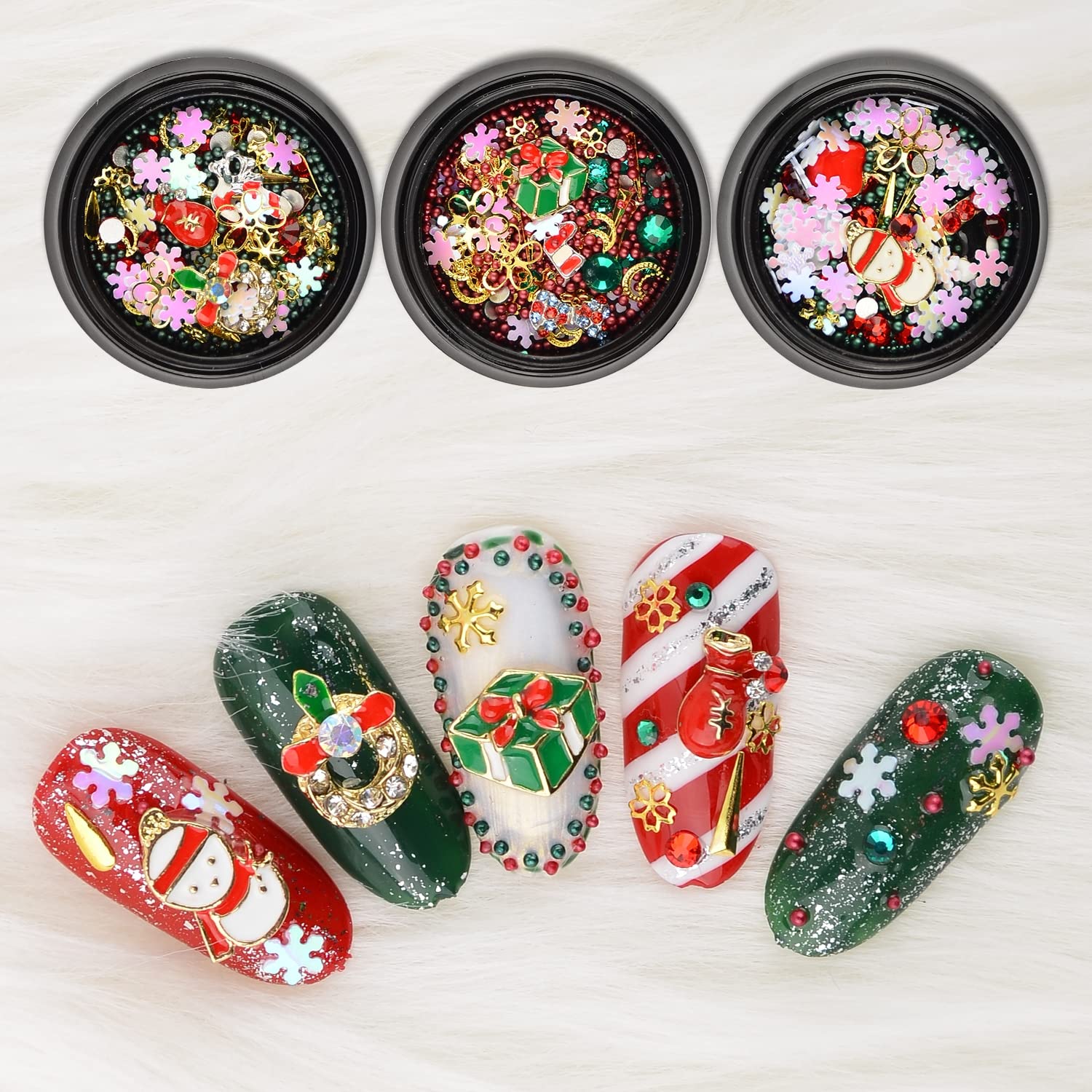 Amazon.co.jp: クリスマス ネイルアート グリッター 3D サンタ