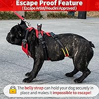 Vista 2 de Arnés a prueba de escapes, arnés antideslizante para perro, arnés reflectante con asa, transpirable, duradero, chaleco ajustable para perros