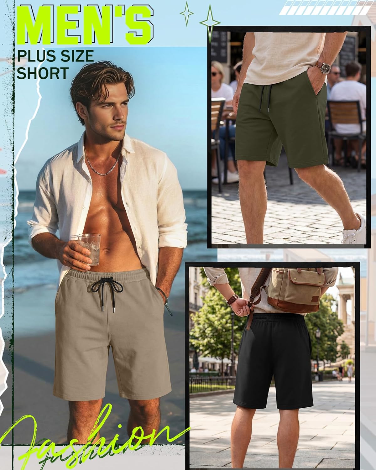 Evervibe 4 Pack Big and Tall Men's Sweat Shorts Athletic Plus Size Shorts with Pockets 9" Drawstring Casual Baggy SweatShorts