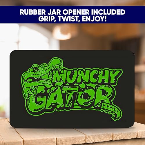 Miniatura 6 de Munchy Gator Tarros Mason de boca ancha de 16 onzas, paquete de 4 unidades, vidrio transparente de alta calidad con tapas de metal herméticas,