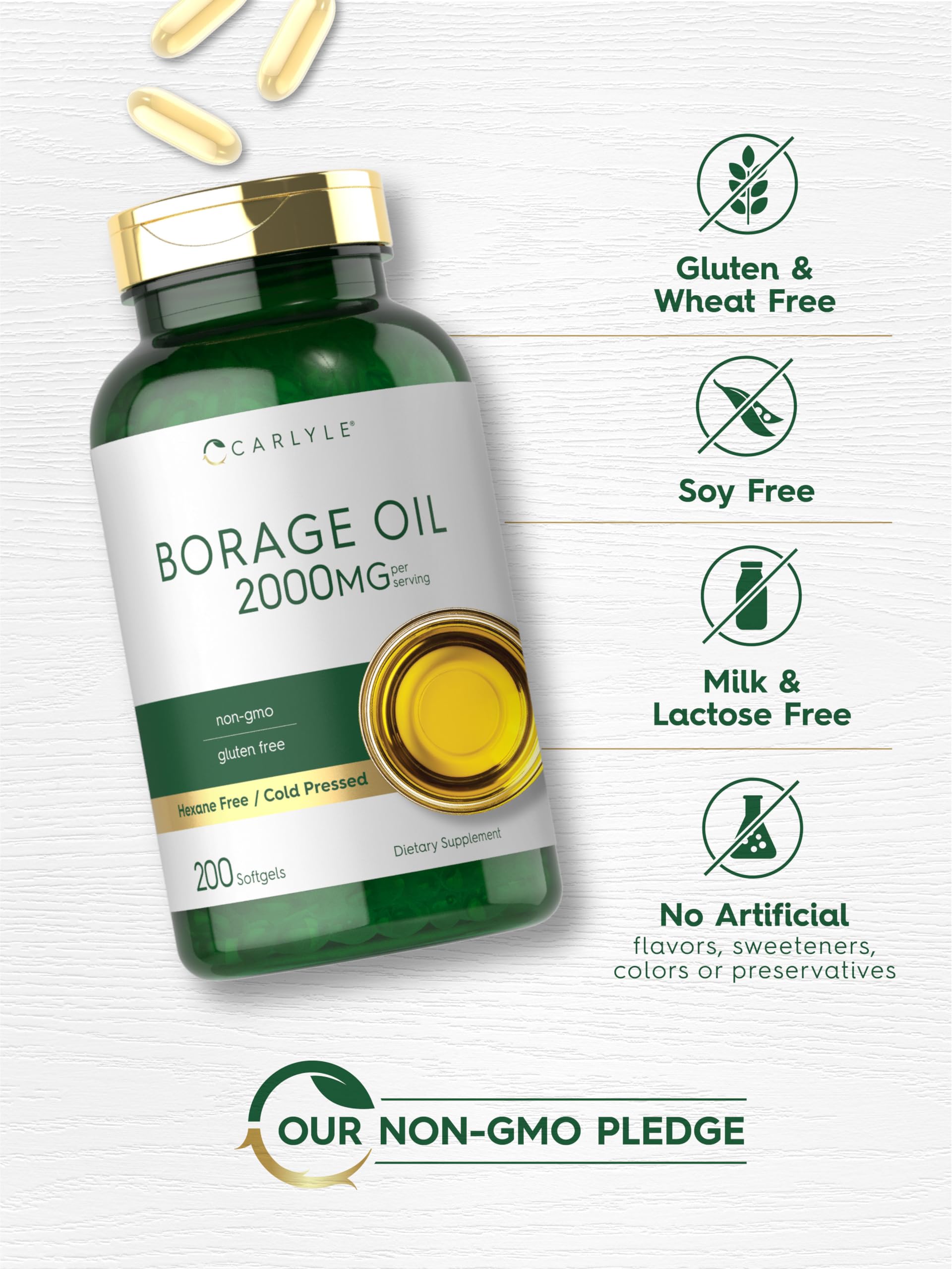 Carlyle Borage Oil Supplement | 2000mg | 200 Softgel Capsules — Amazon image 5
