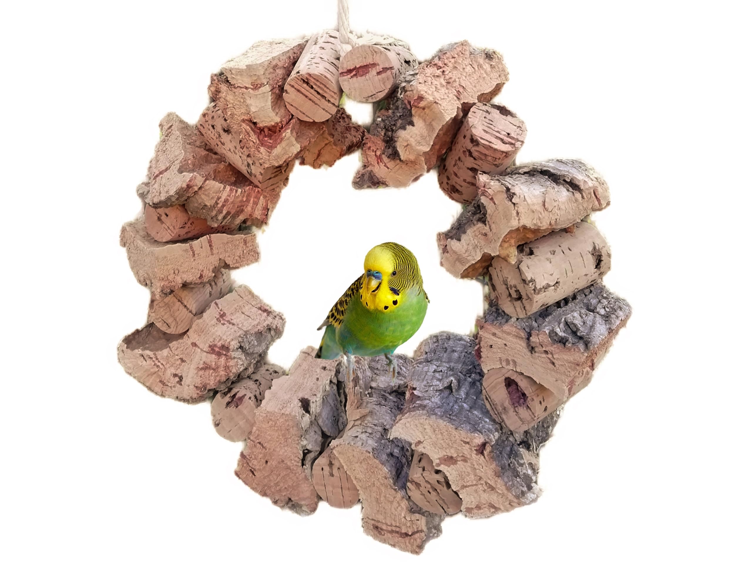 Vogelschaukel, großer Korkring mit viel Korkrinde zum schaukeln und knabbern für alle Vögel