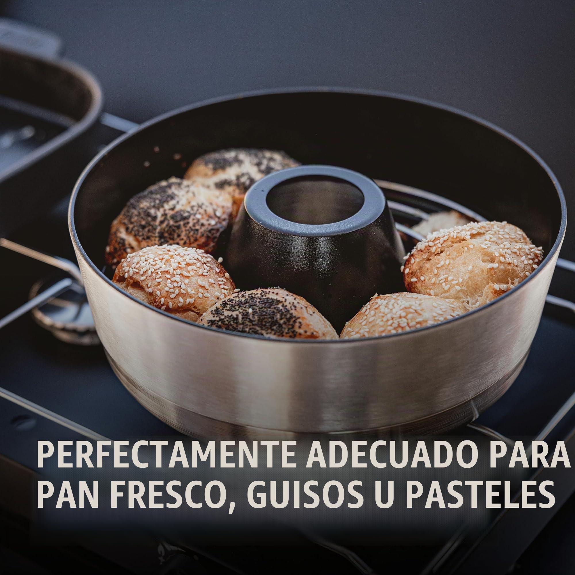 Enders® VAMO™ 6866 - Horno portátil de camping para hornear, cocinar y cocinar, compatible con hornillos, barbacoas o fogones, excepto inducción, capacidad aprox. 2,3 litros, termómetro integrado