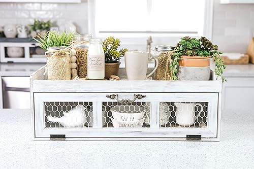 Miniatura 8 de Felt Creative Home Goods Organizador de estantería de alambre de pollo de granja - Armario de almacenamiento decorativo de despensa de cocina -