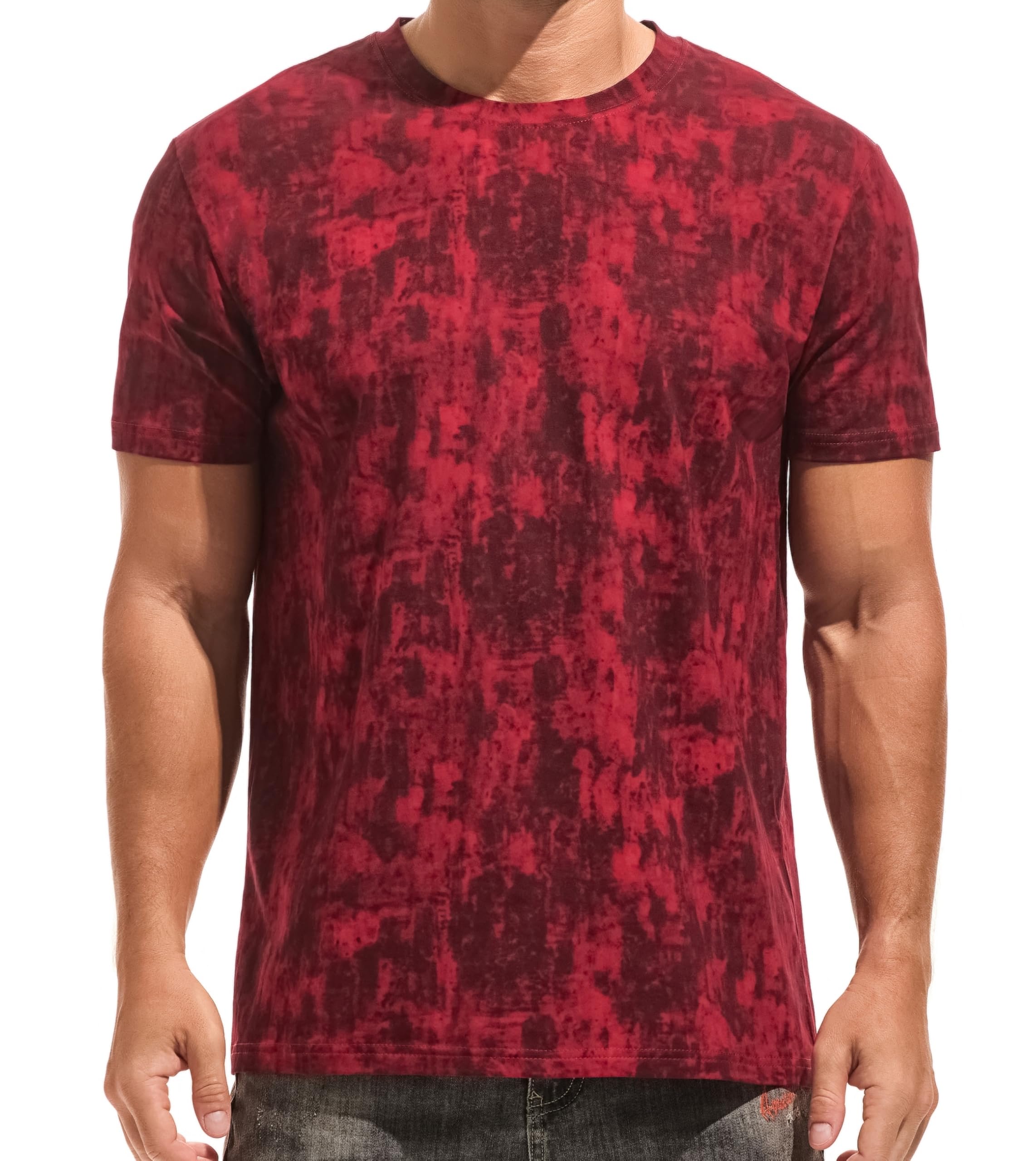 RONOMO Herren T-Shirt 95% Baumwolle 5% Spandex, Mikroelastik, Hautfreundlich
