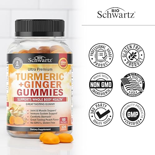 Vista 20 de Curcumina de cúrcuma con BioPerine 1500 mg - Apoyo inflamatorio saludable y articular natural con 95% de curcuminoides estandarizados para potencia
