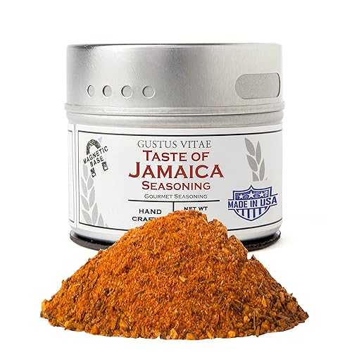 Taste of Jamaica Jerk Seasoning & Spice Blend – Auténtica mezcla gourmet artesanal – Sin OGM – Fabricado en pequeños lotes – Todo natural – Lata