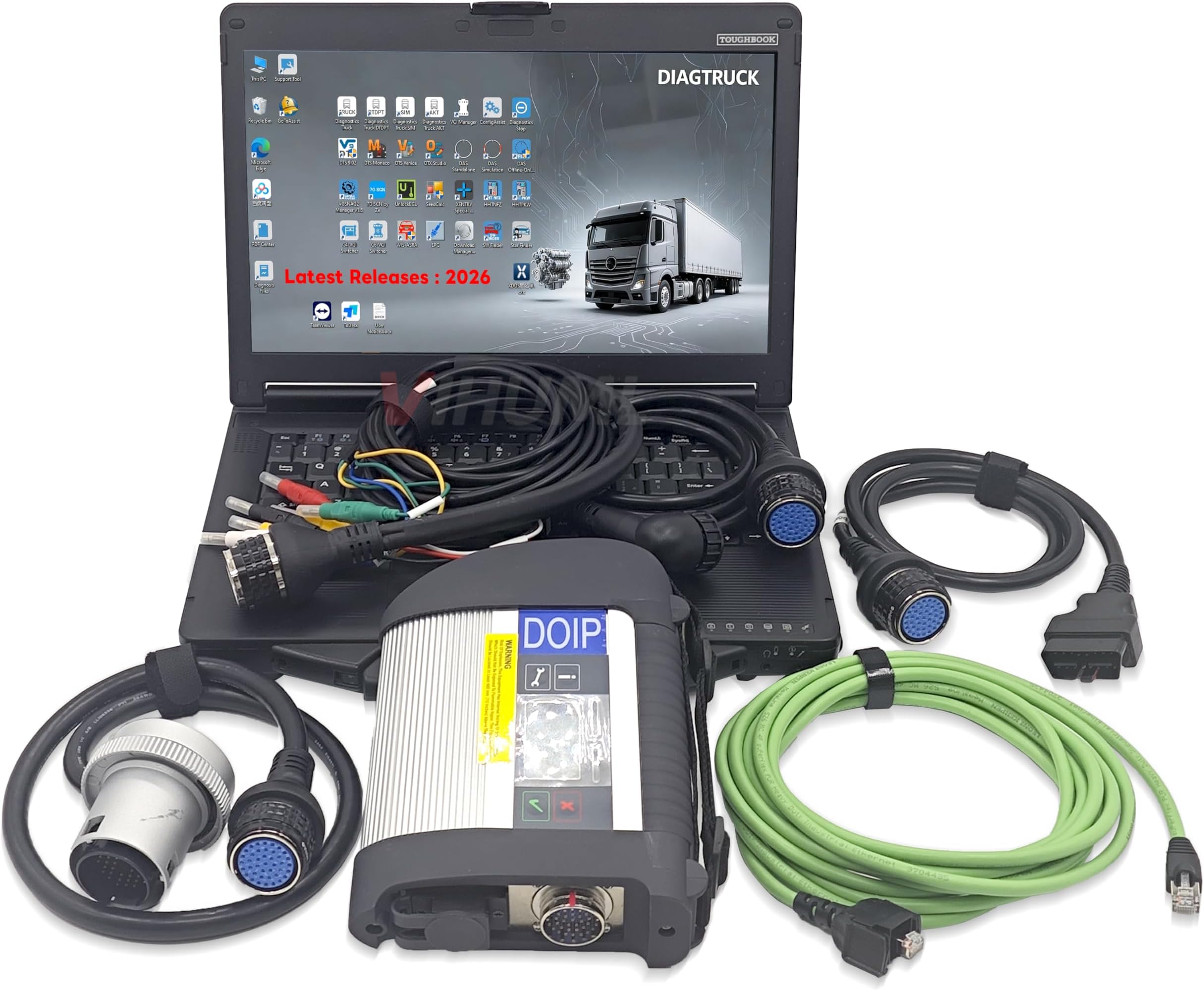 New MB Star C4 Plus DOIP Function Diagnostic Tool xentry Software for Cars and Trucks (for Truck MB C4 and Laptop (CF53))