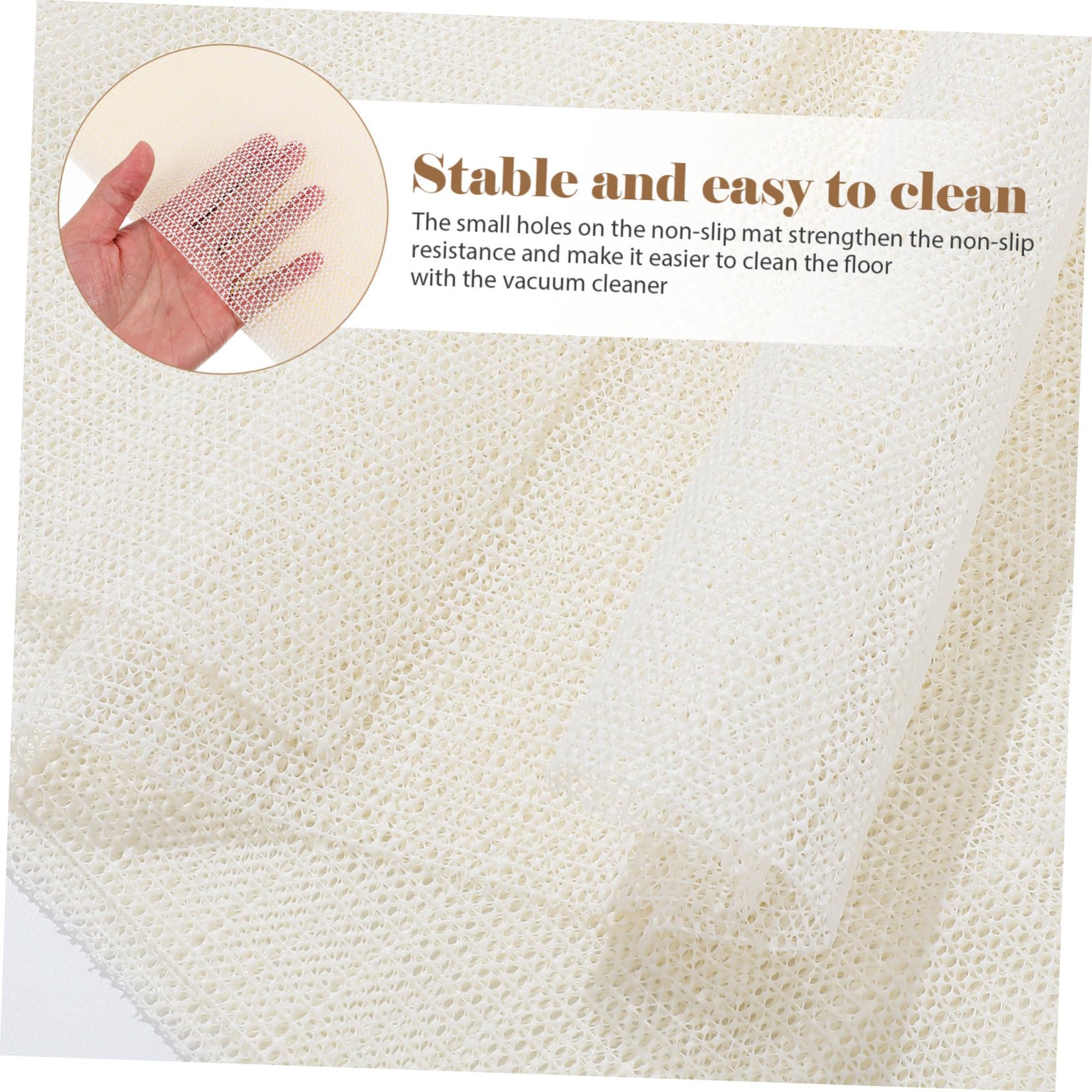 Uonlytech Tapis pour Protection du Sol et Prévention du Soulèvement Antidérapant 200x300cm en PVC Blanc pour Maison et Bureau