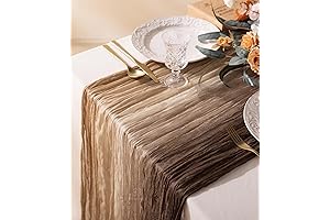 Wedding-Crasher Cheesecloth Table Runner (120 Inches, Gradient Nude & Brown)