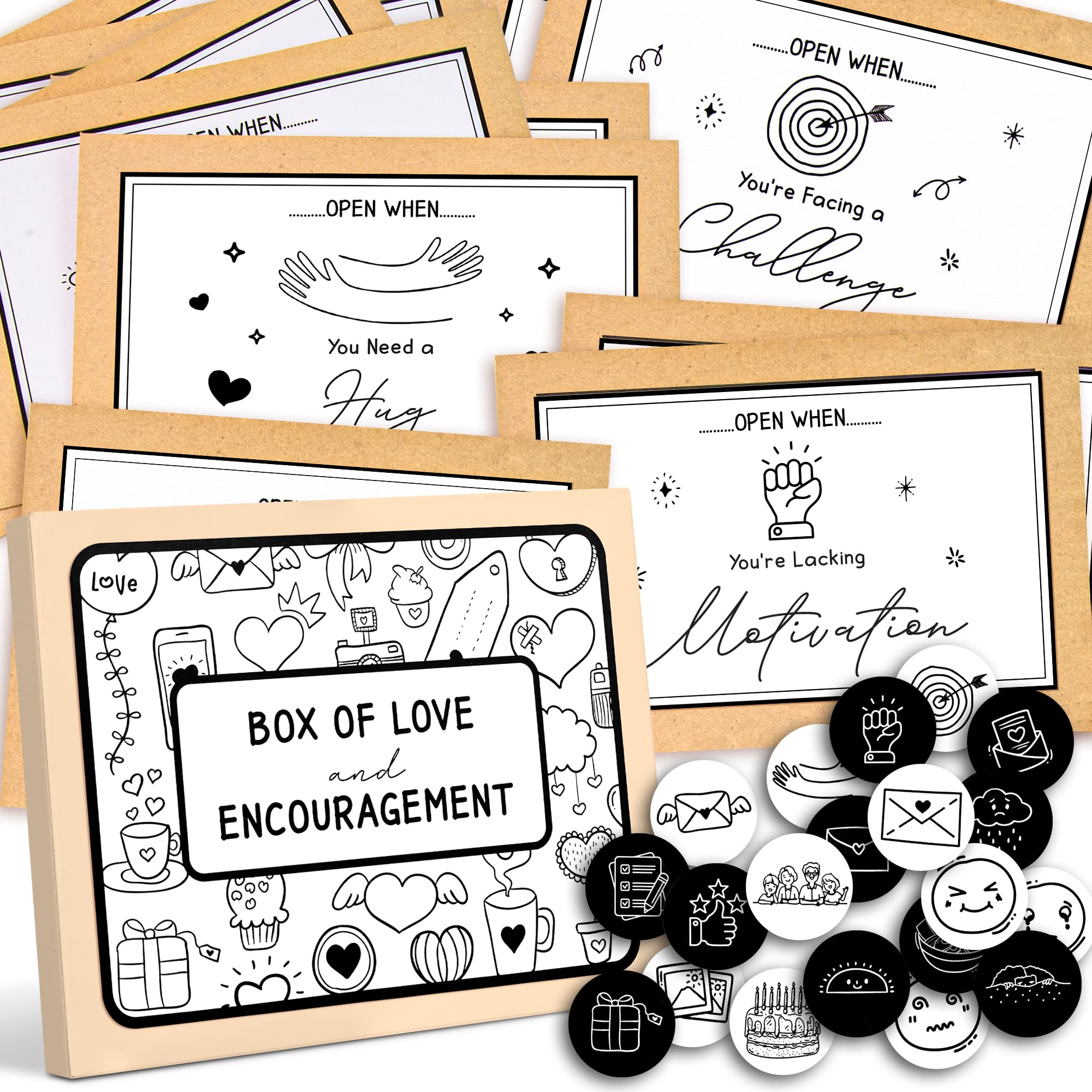 STOFINITY Sobres abiertos para estudiantes universitarios, libro de tarjetas de regalo de graduación de secundaria 2025, letras abiertas para novio, kit de supervivencia universitaria, regalos para