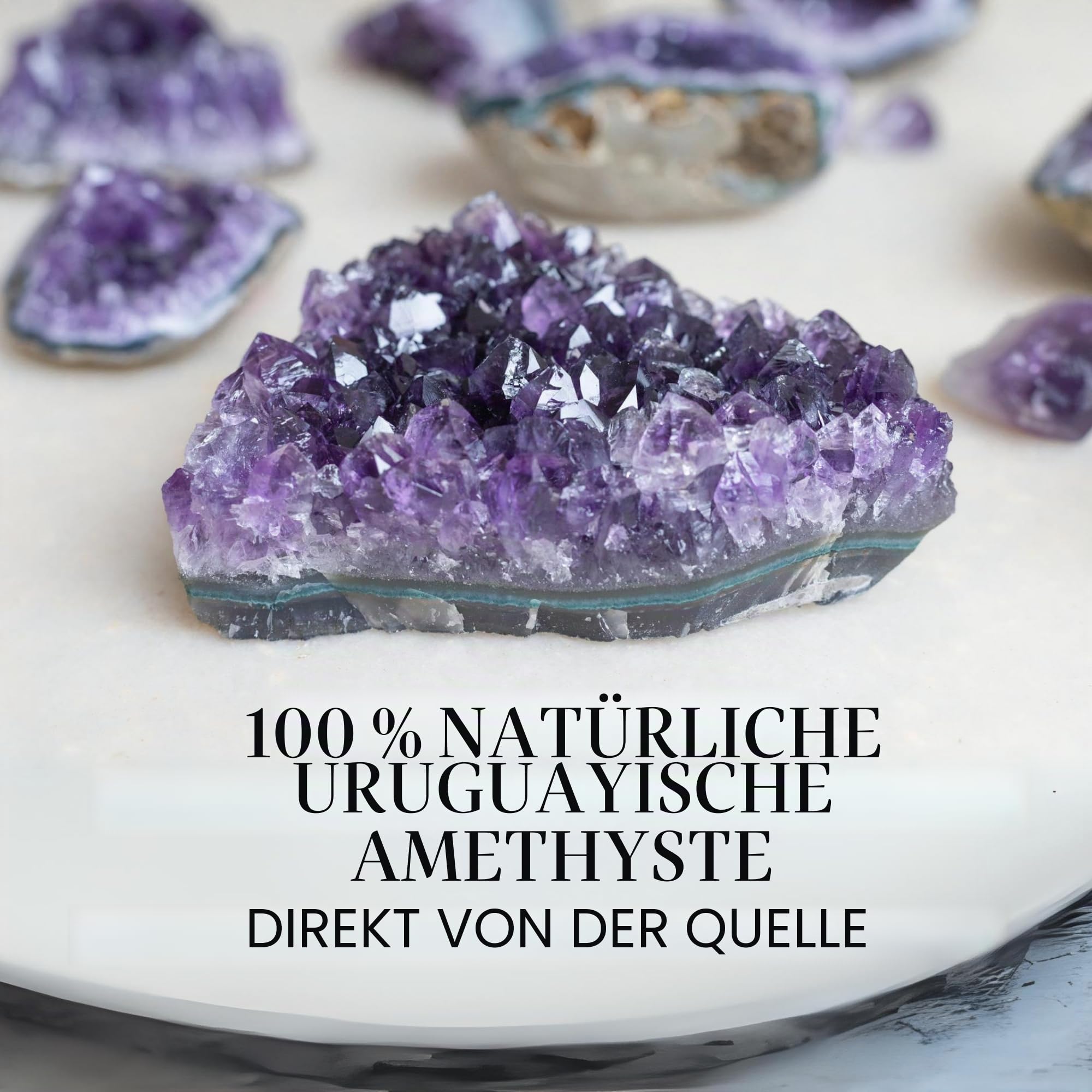 Deep Purple Project Amethyst Druse Stein Echt (250 gramm bis 500), Amethyst Geode Groß, Kristalldruse aus Uruguay