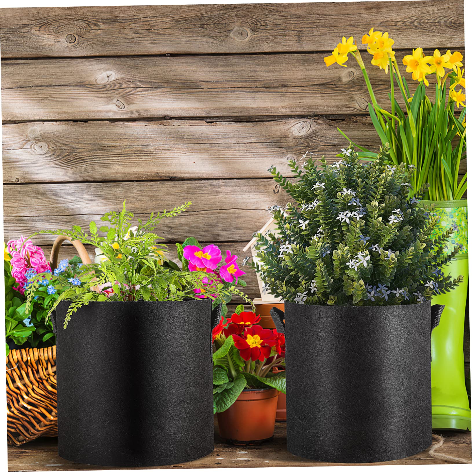 UPKOCH 12pièces Sacs de Culture Tissu Non Tissé de Sacs à Pommes de Terre pour Légumes Fleurs et Fruits Légers et Pliables pour Intérieur et Extérieur Style Aléatoire