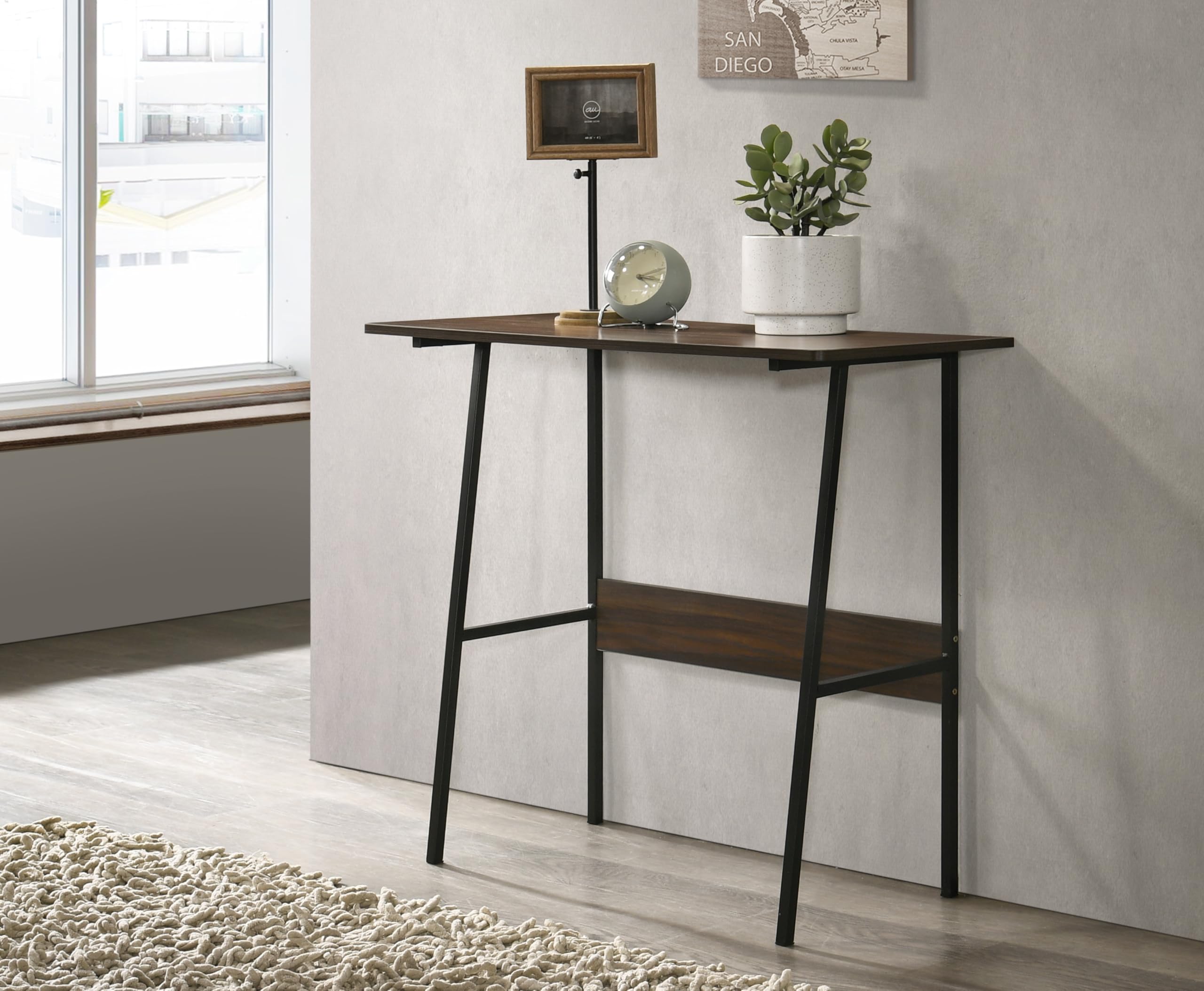 DeckUp Eden Home Engineered Wood Study Table and Office Desk (Walnut, Matte Finish)