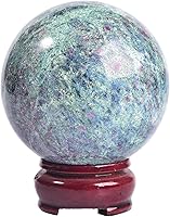 Vista 109 de AMOYSTONE Bola de aventurina azul Natural Cuarzo Cuarzo Cristal Esfera Piedra Bola con Base de Madera