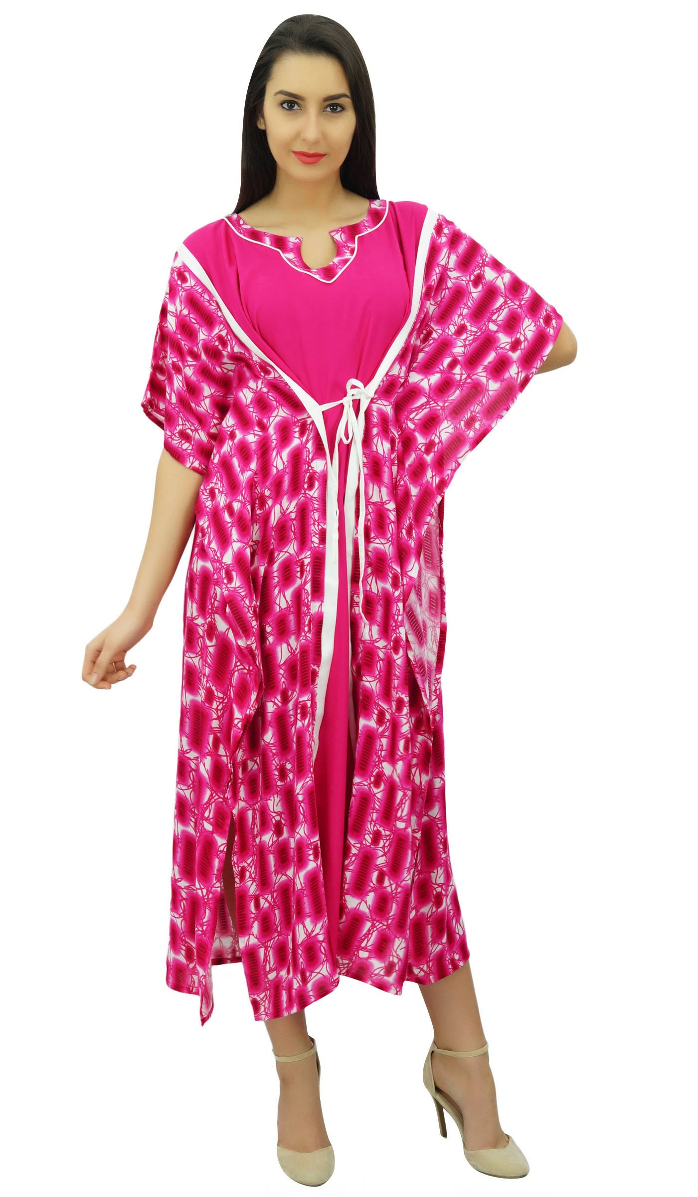 Bimba para Mujer Maxi Largo caftán Kimono rayón diseñador de Encubrimiento Noche Playa caftán