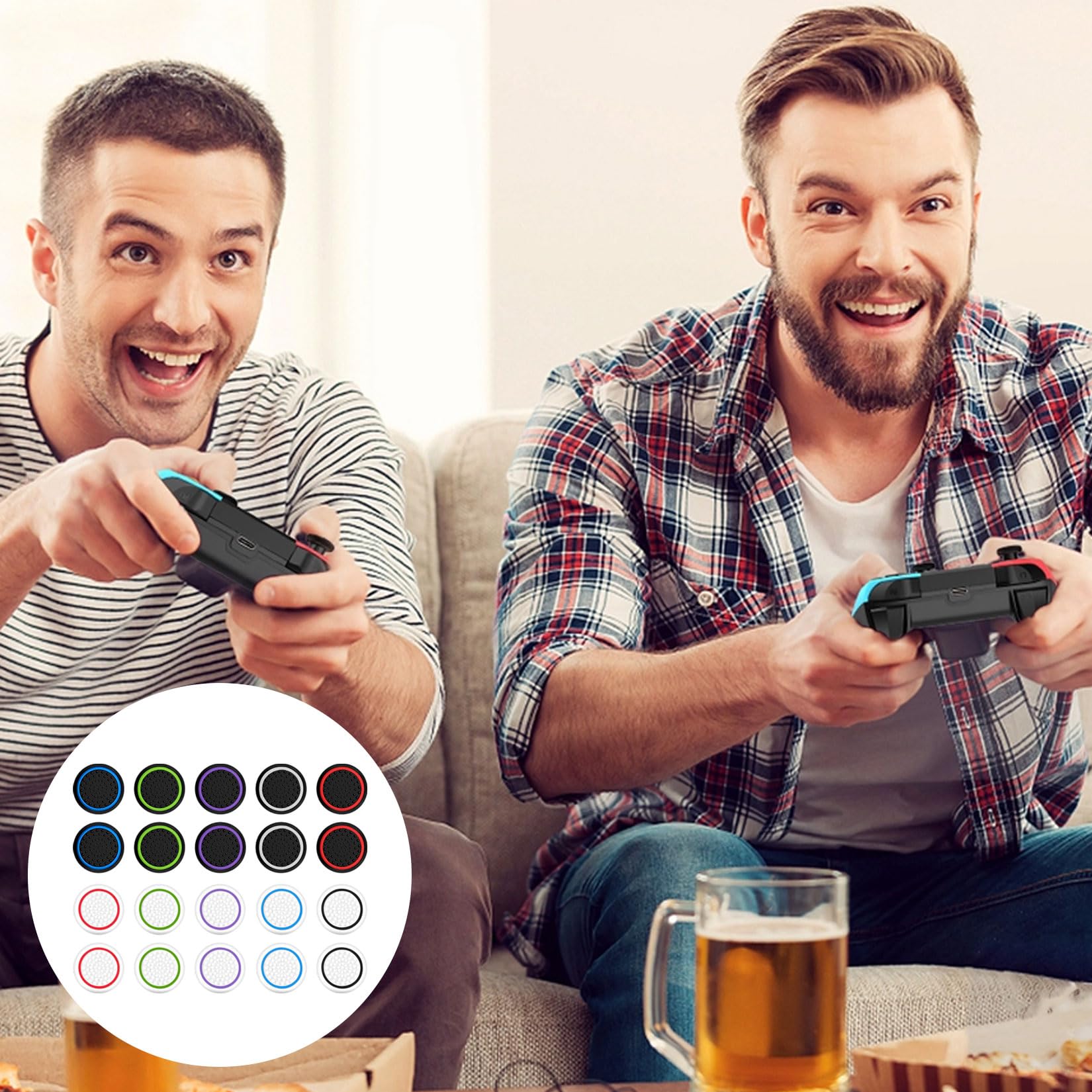 40 nakładek na joysticki, uchwyty na gałki kontrolera PS5, silikonowe nakładki na gałki analogowe, akcesoria do kontrolera PS5, nakładki na joysticki, silikonowe gałki analogowe