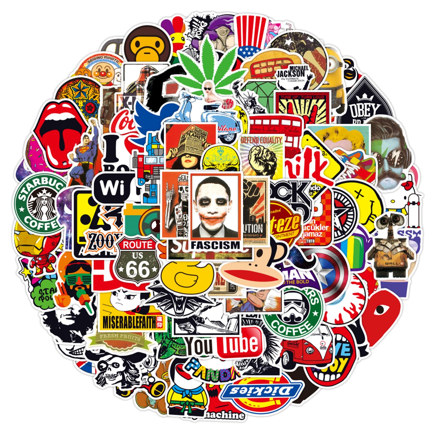 Amazon.co.jp: 100枚セット ステッカー シール 防水 スケートボード