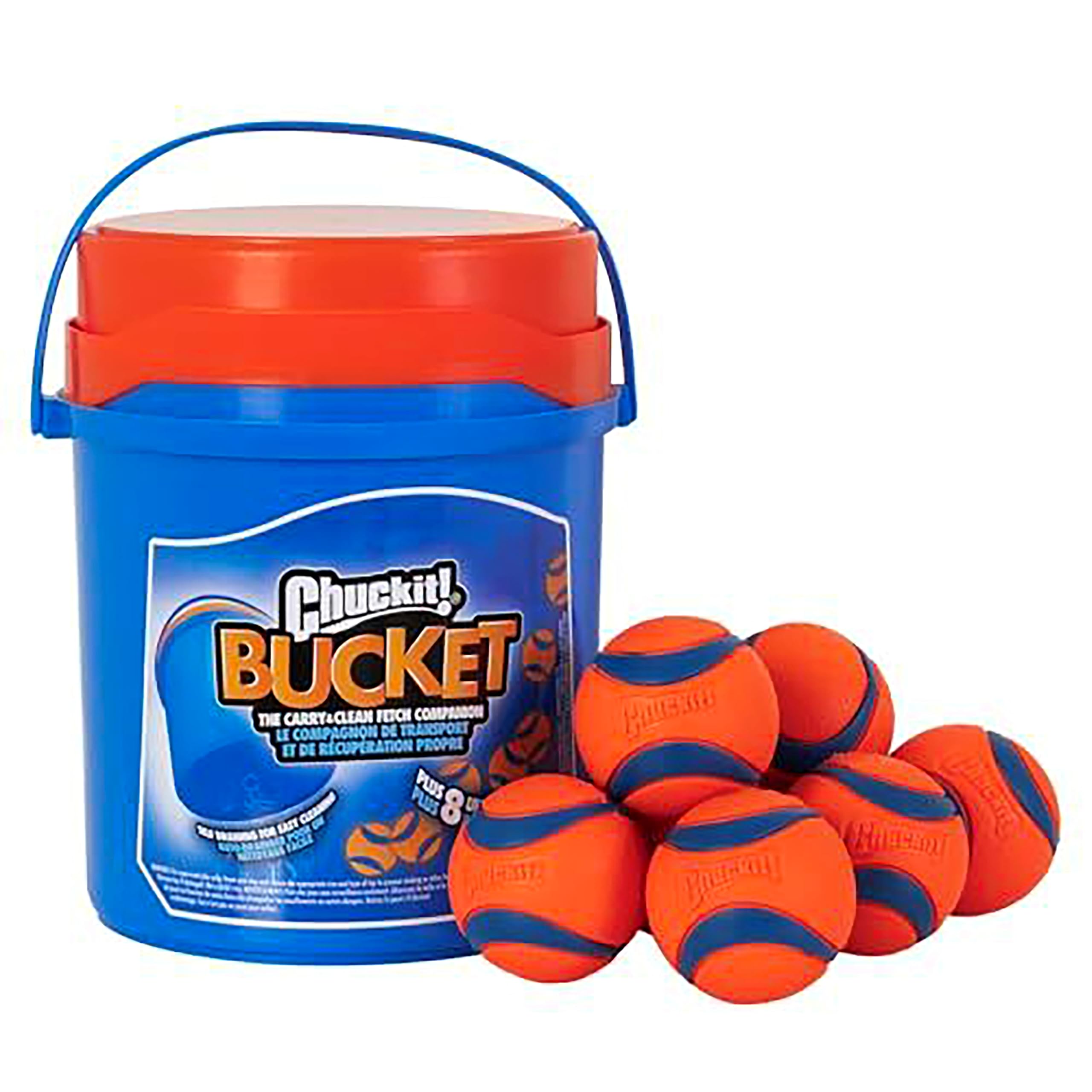 Photo 1 of Chuckit Ultra Ball Dog Toy, Medium (2.5" Diameter), Pack of 8 with Chuckit Cleaning Bucket Medium (8 Pack) Ultra