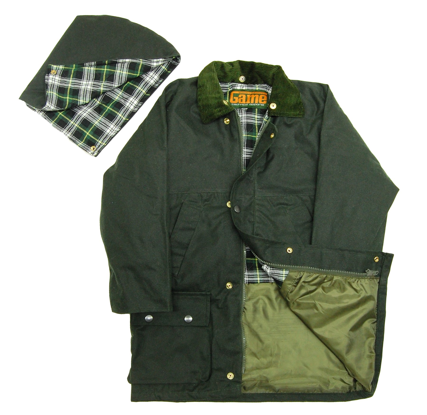 Game Childrens Quilted Wax Jacket Olive 13 to 14 Years (32") Olive 13 to 14