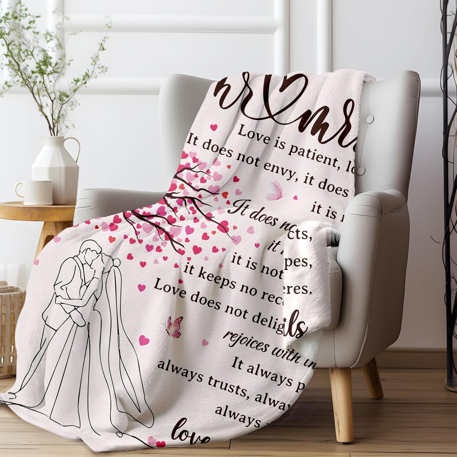 Wedding Gifts for Couples 2026, Soft Flannel Wedding Blanket, Bridal Shower Gifts for Bride to Be, Anniversary Mr and Mrs Gift, Marriage Gift for Newlyweds Bride, 50 x 60 inches - Image 6